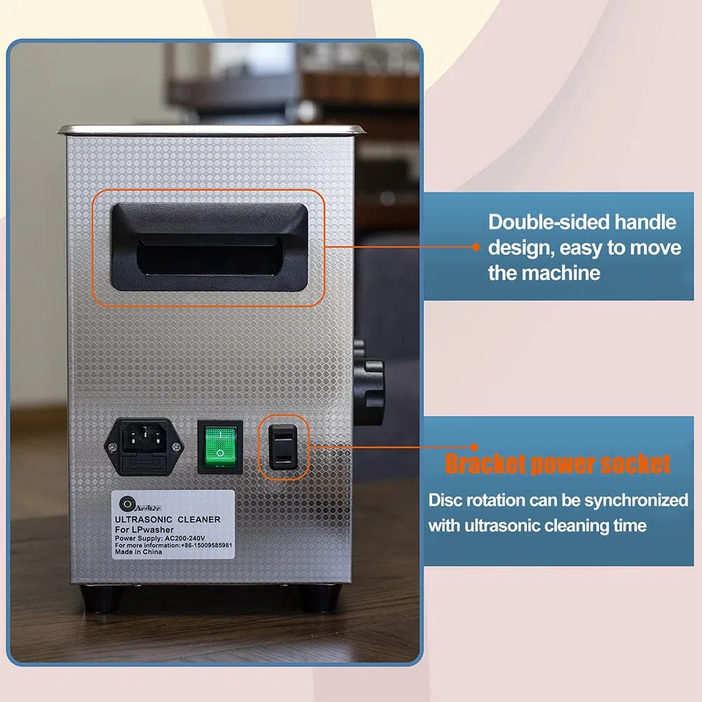 Macchina per la pulizia dei dischi in vinile, capacità 4 litri con timer di riscaldamento, rondella LP professionale da 140 W per album in vinile da 30,5 cm, pulizia e manutenzione efficaci