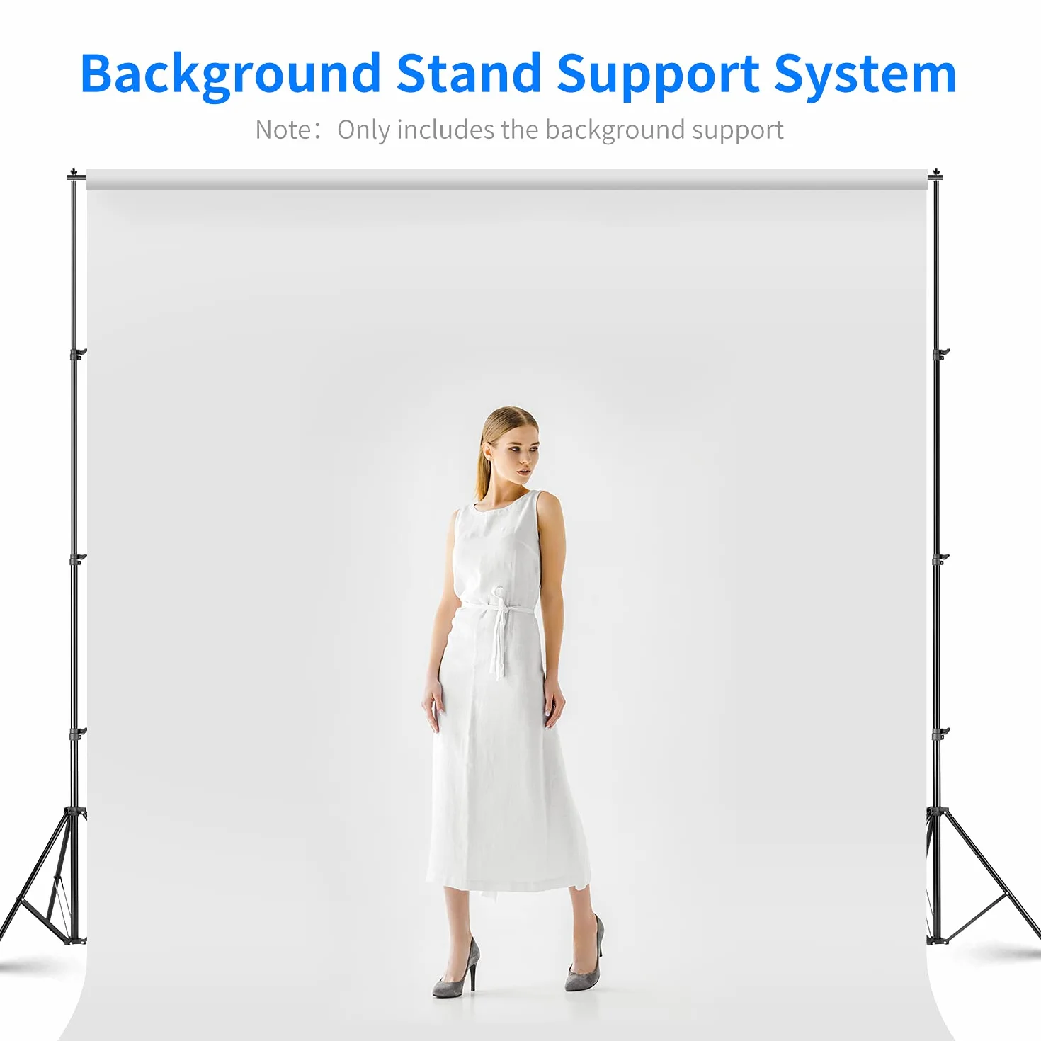 Neewer 2,6x3m Supporto di Fondale con Borsa Kit per Sfondo in Mussola Carta Tela ecc.
