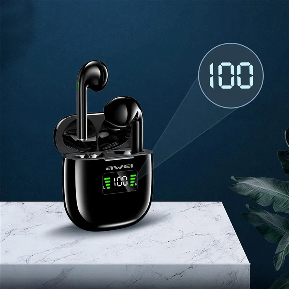 True Auricolari Wireless Bluetooth Cuffie Bluetooth Control Touch, Auricolari Bluetooth Impermeabili IPX4, con Riduzione del Rumore, per Gym Workout in Esecuzione,Nero