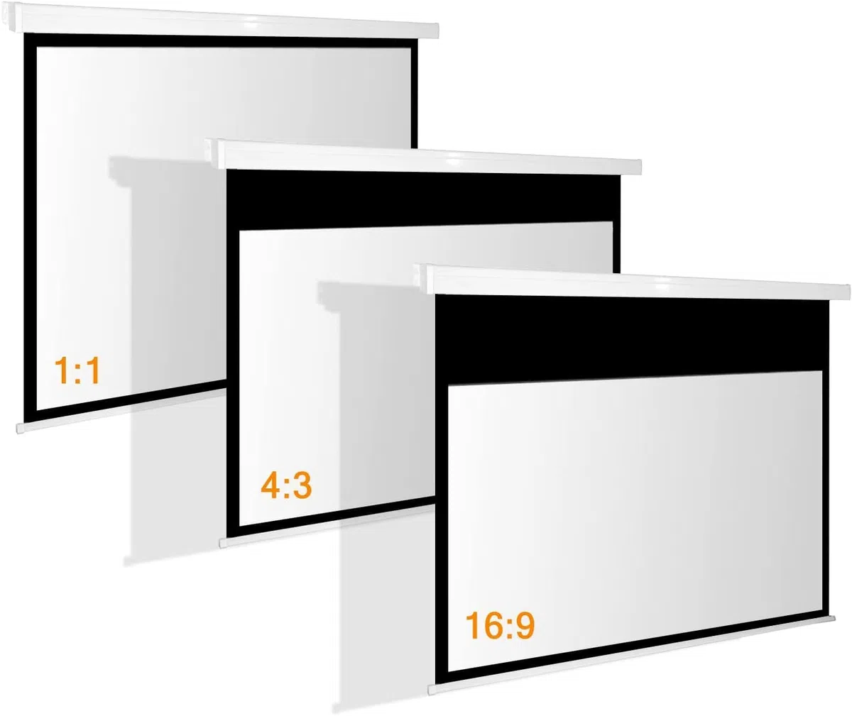 Home Theatre & Business - Schermo motore universale per videoproiettore, 200 x 159 (196 x 147), lunghezza alloggiamento 227 cm, 4:3/97", HDTV/Full HD, 3D, 4K, alloggiamento quadrato, lato sinistro,