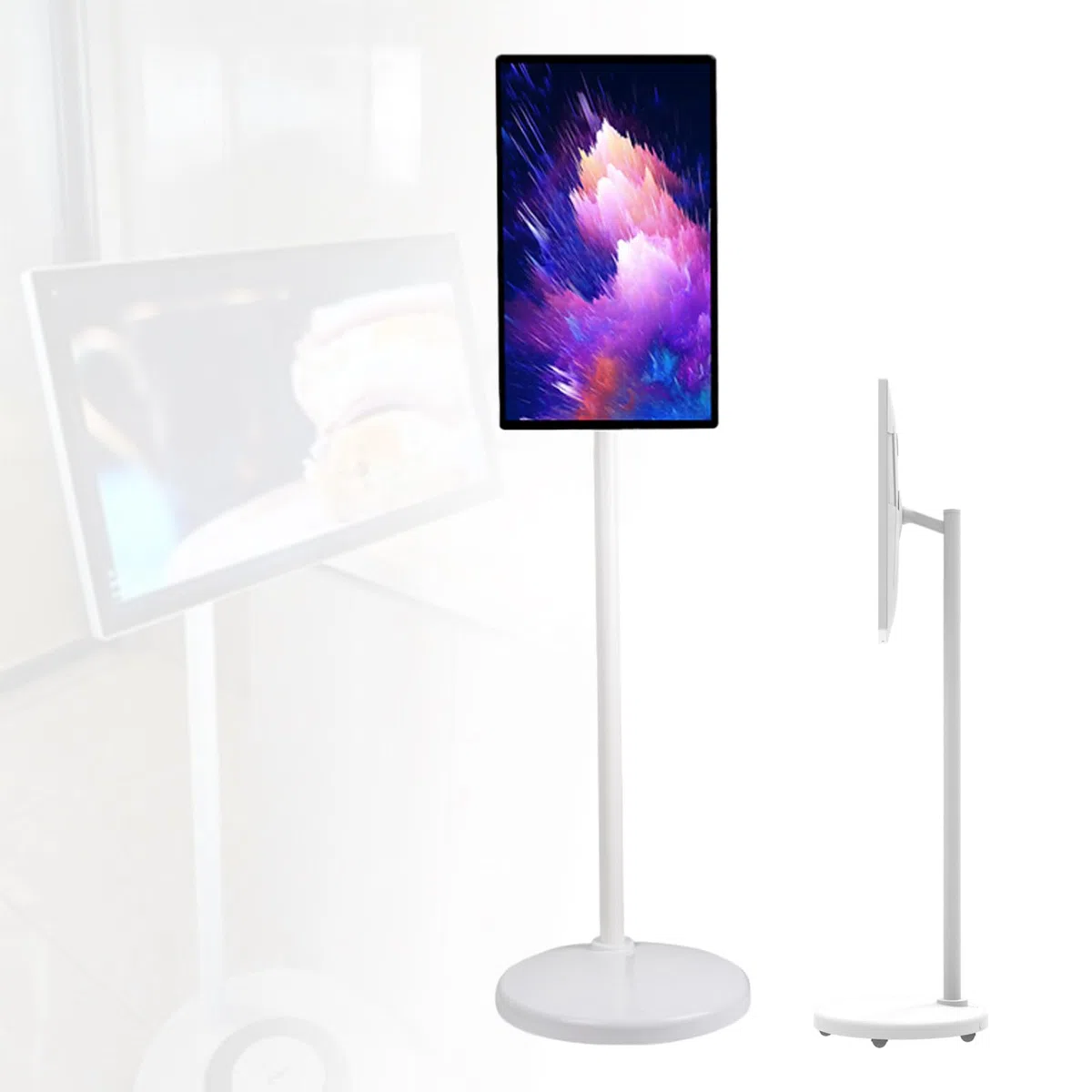 Monitor touchscreen portatile 1080p, TV wireless con rotazione completa girevole, ampio display, batteria di lunga durata, frequenza di aggiornamento 60Hz, RAM 4G, archiviazione 64G