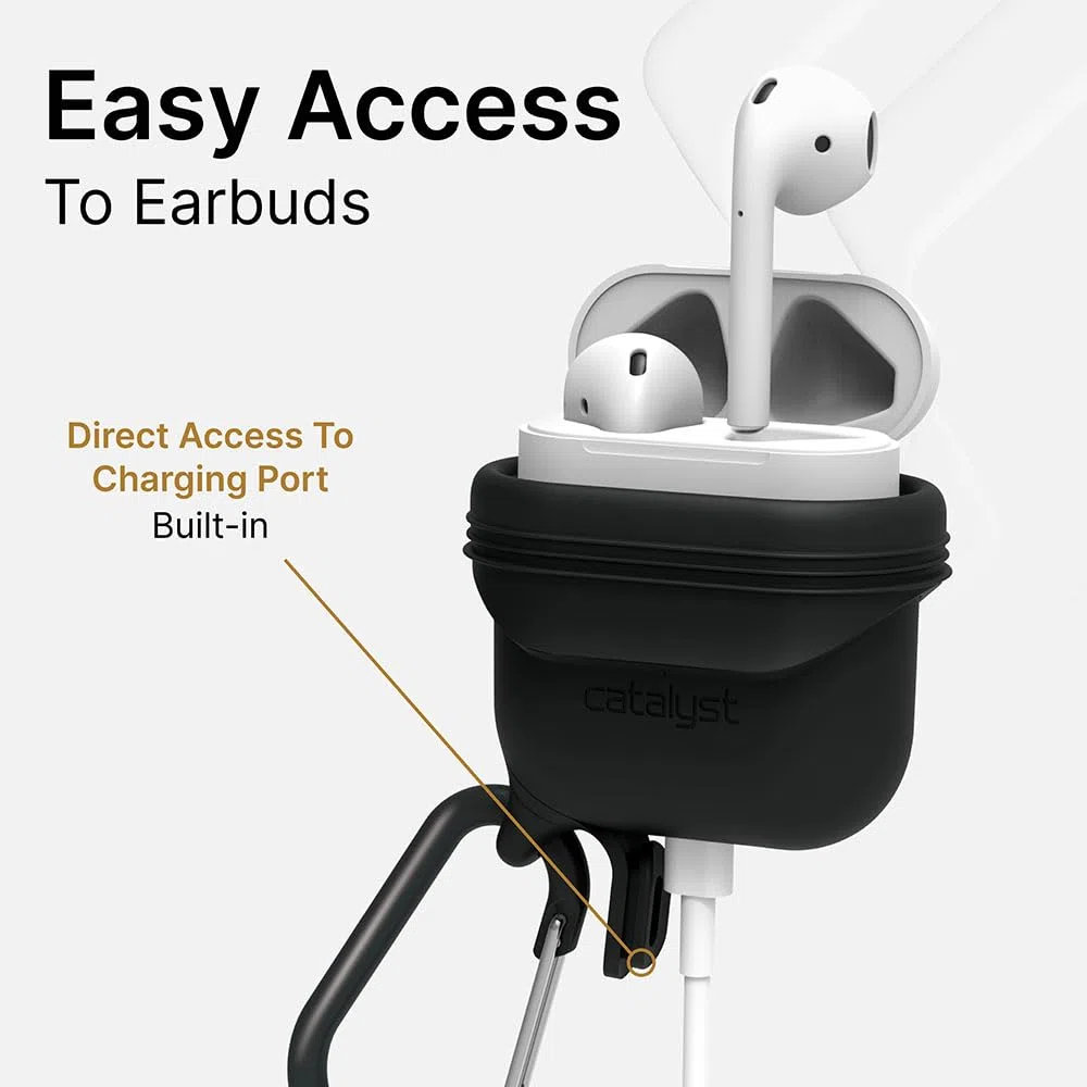 Catalyst - Cover Impermeabile e Antiurto di Protezione Totale per AirPods - Custodia in Nero