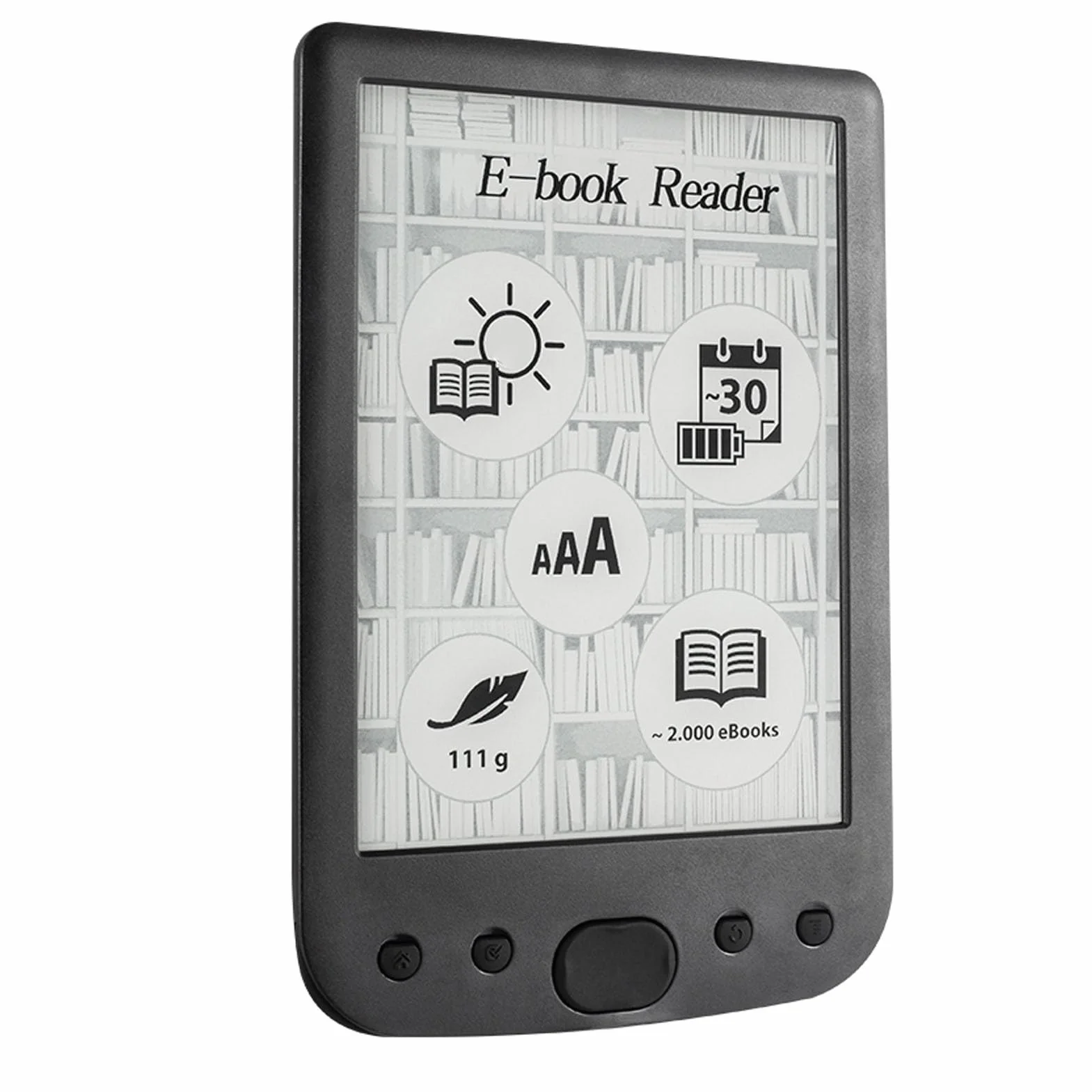 Aramox E Reader ABS Lettore di E-book Portatile Schermo HD da 6 Pollici 800x600 Batteria da 2500 MAh Supporta 32G con Custodia per Leggere PDF EPUB MOBI a Casa o in Viaggio (4G)