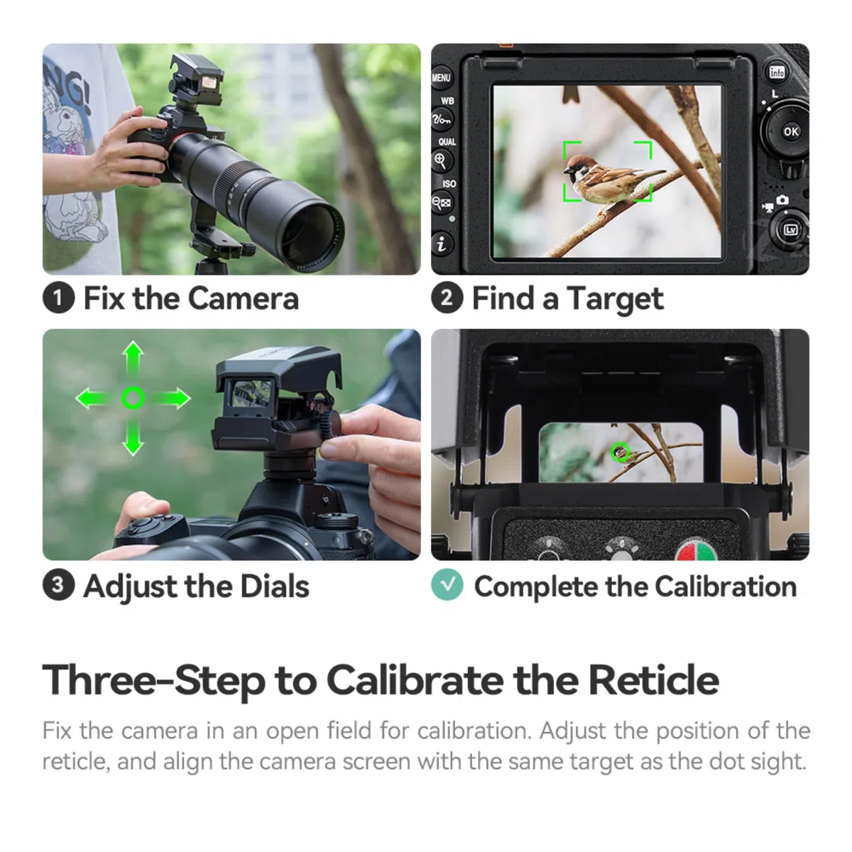 TTArtisan Fotocamera Dot Sight Super-Tele-Tracking visiera con mirino rosso/verde, 5 livelli di luminosità, 73 g, supporto per scarpe freddo/flash per fotocamere DSLR e mirrorless
