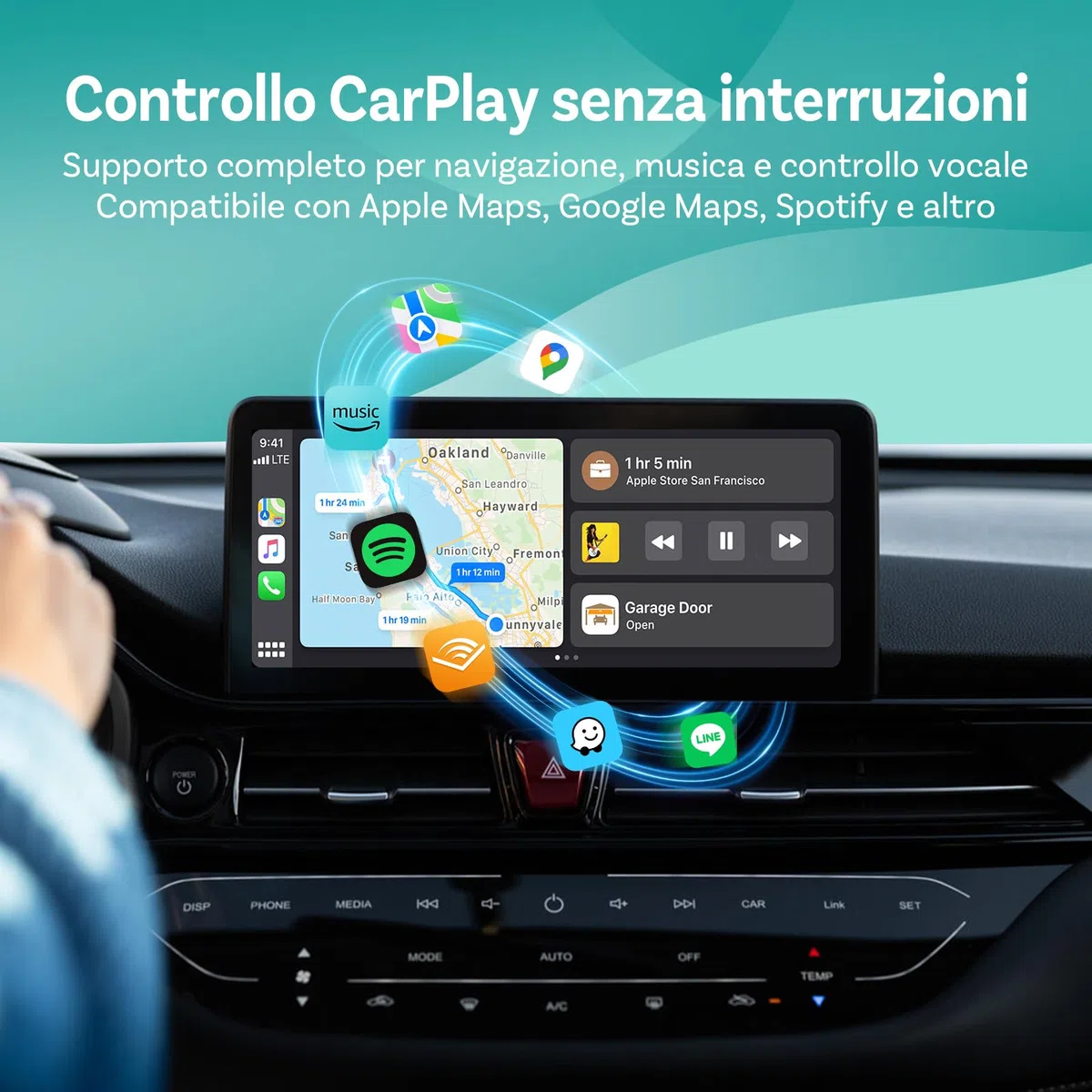 OTTOCAST U2Air Pro Adaptateur CarPlay Sans Fil, Connexion Bluetooth & Wi-Fi Sans Couture, Compatible avec iOS 11+, Fonctionne avec les Véhicules CarPlay Câblés à Partir de 2016
