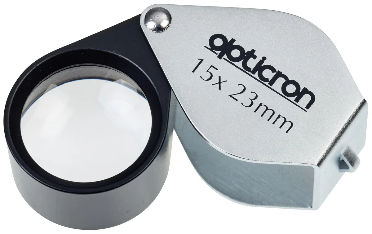 Opticron - Lente di ingrandimento pieghevole, 15x23 mm