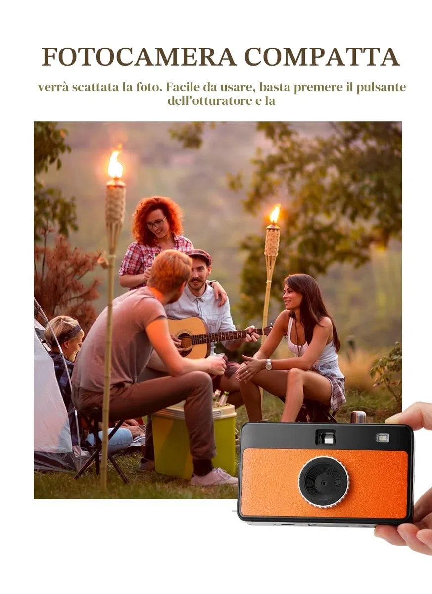 Fotocamera digitale in stile retrò senza schermo da 8,0 MP con filtro e videocamera vintage 1080p