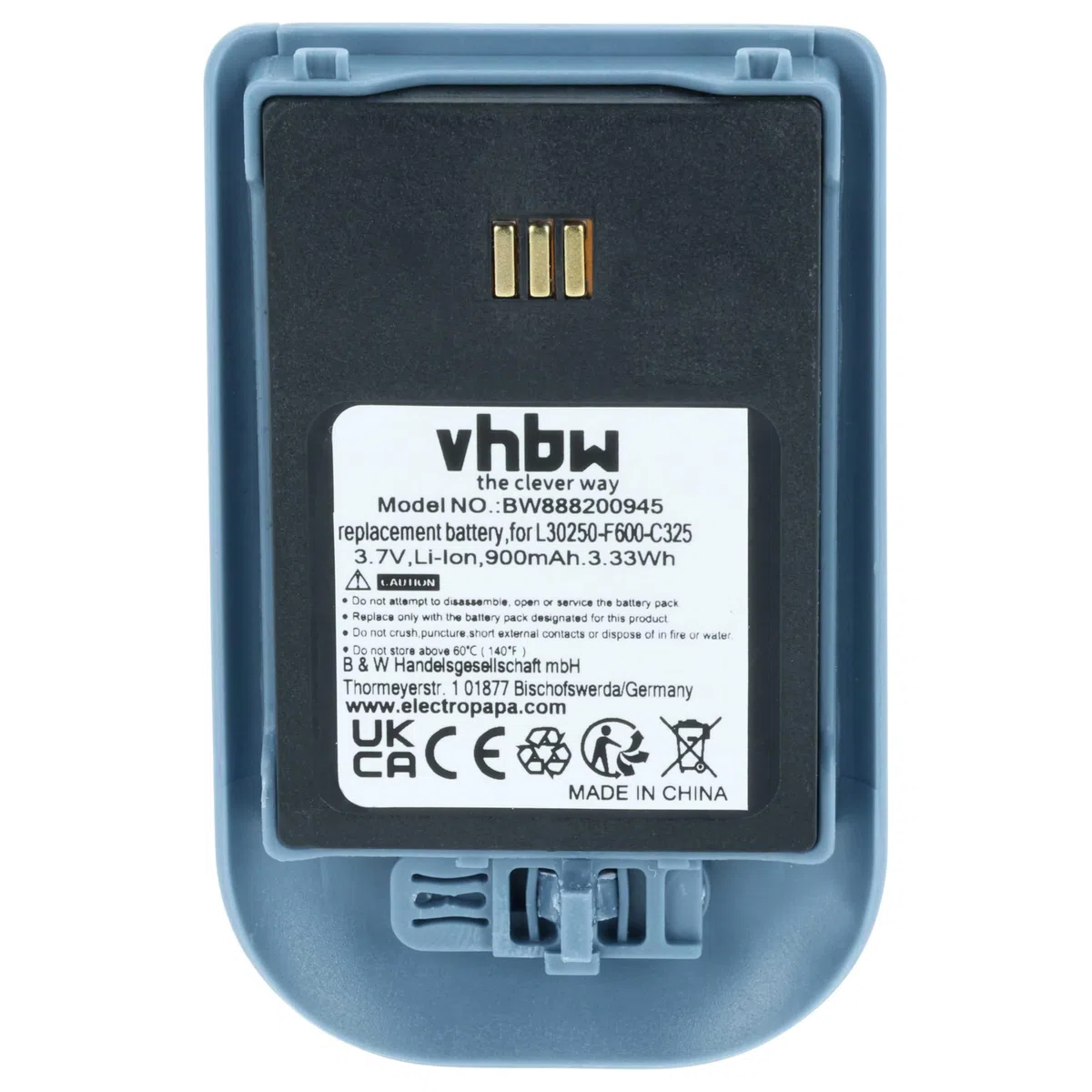 vhbw 5x batteria compatibile con Ascom 9D62, D62 DECT, i62, DH4-ACAB telefono fisso cordless (900mAh, 3,7V, Li-Ion) blu/grigio