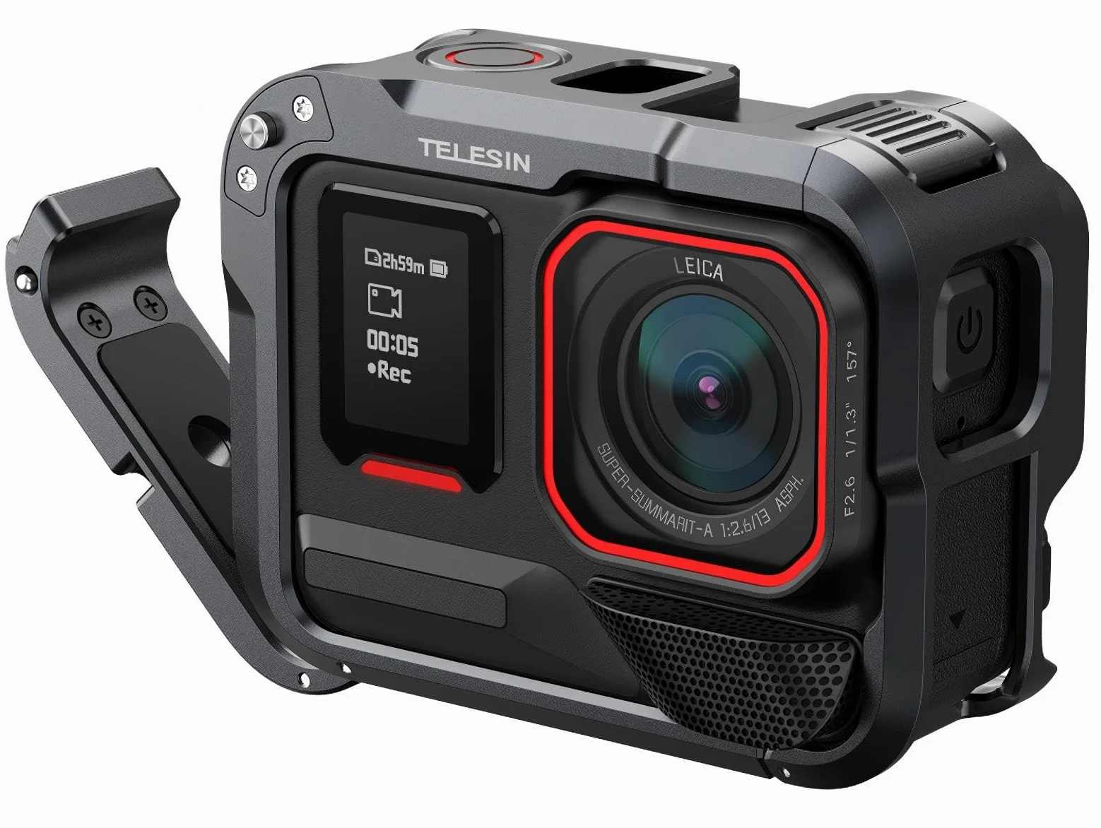 TELESIN Custodia Protettiva con Telaio in Lega di Alluminio per Insta 360 Ace Pro 2/Ace Pro, Custodia Protettiva con Gabbia in Metallo a Sgancio Rapido con Vite da 1/4" e Slitta Fredda, Accessori