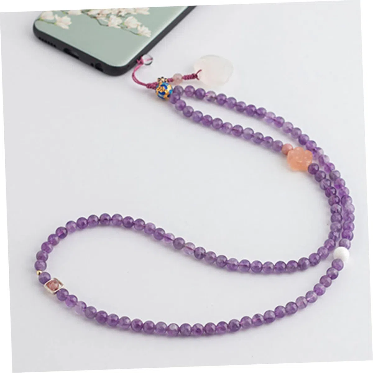 Mipcase cavo per appendere il telefono him per lei cinturino del telefono da polso cinghia degli accessori per cellulari cordino per telefono cavo telefonico Violet