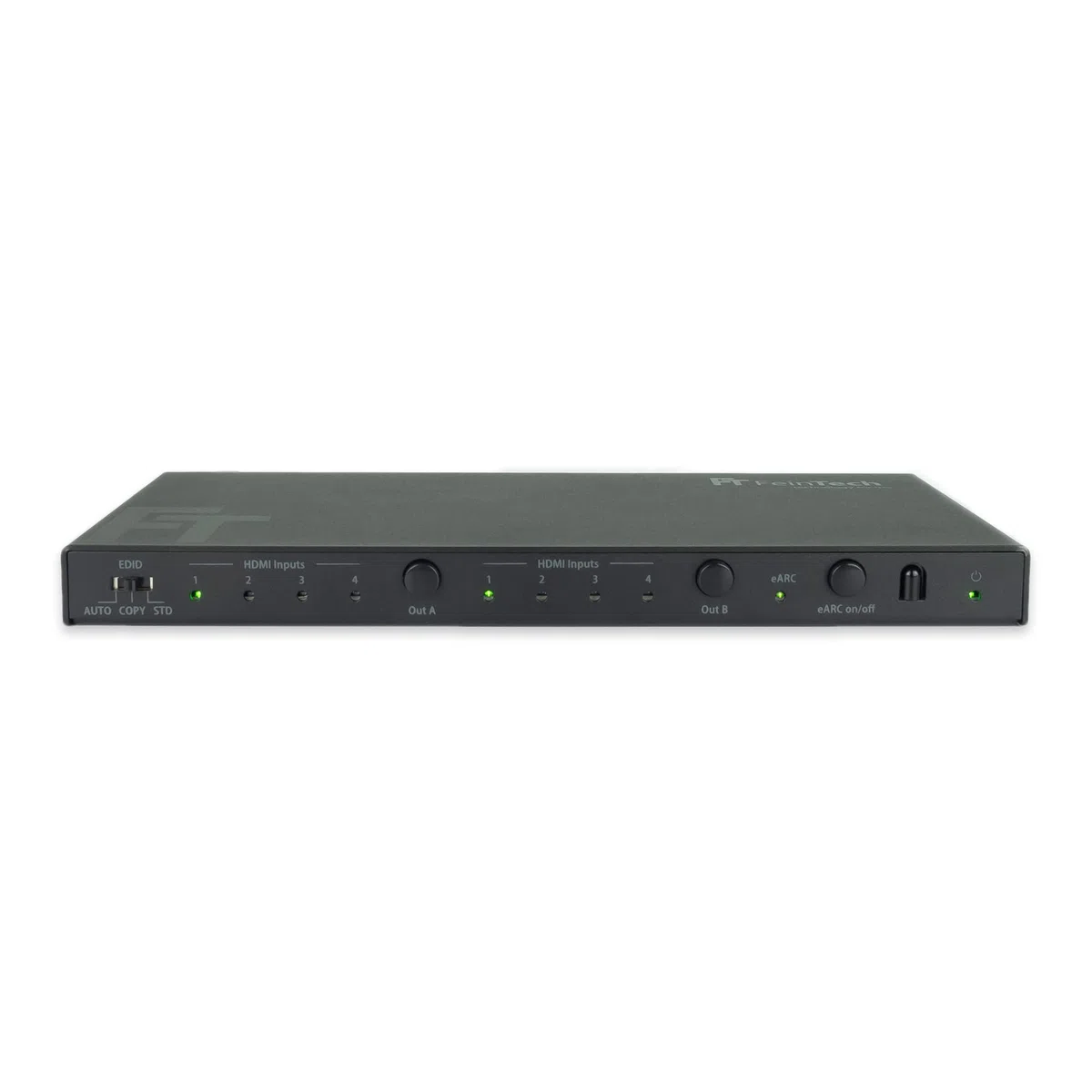 FeinTech VAX04201 HDMI eARC Pass Matrix Switch 4x2 per soundbar e 2 display 4K 60Hz Dolby Vision Atmos