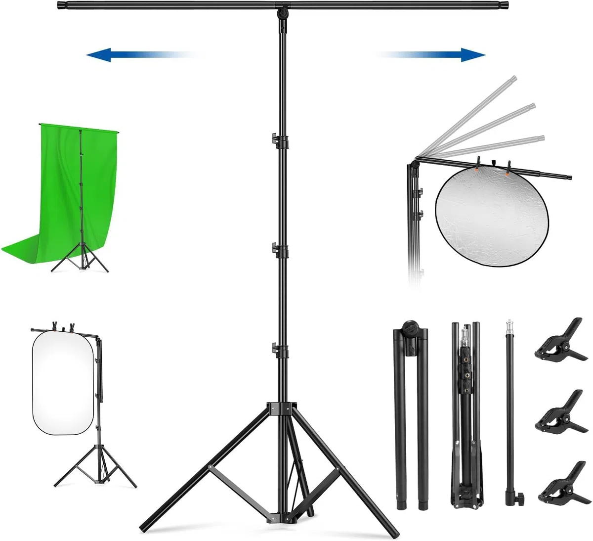 soonpho Supporto per Sfondo a Forma di T, 1,8x1,4 m Supporto per Treppiede Sfondo Fotografico per Fotografia in Studio Ritratto Prodotto
