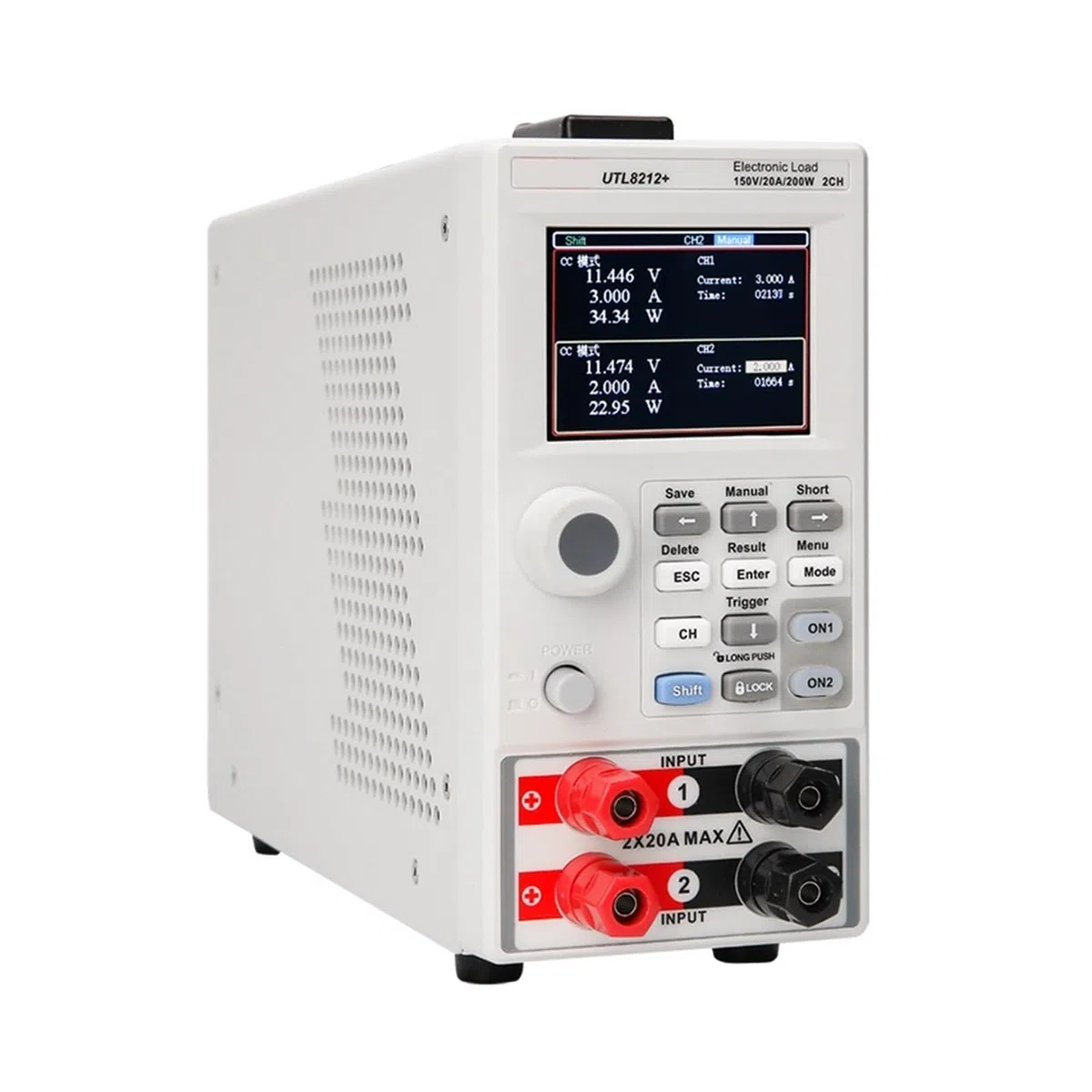 Tester per batteria auto, Carico elettronico UTL8211+ UTL8212+ 20A 400W DC digitale programmabile Tester for batteria Misuratore di carico Test alimentazione(UTL8212 PLUS)