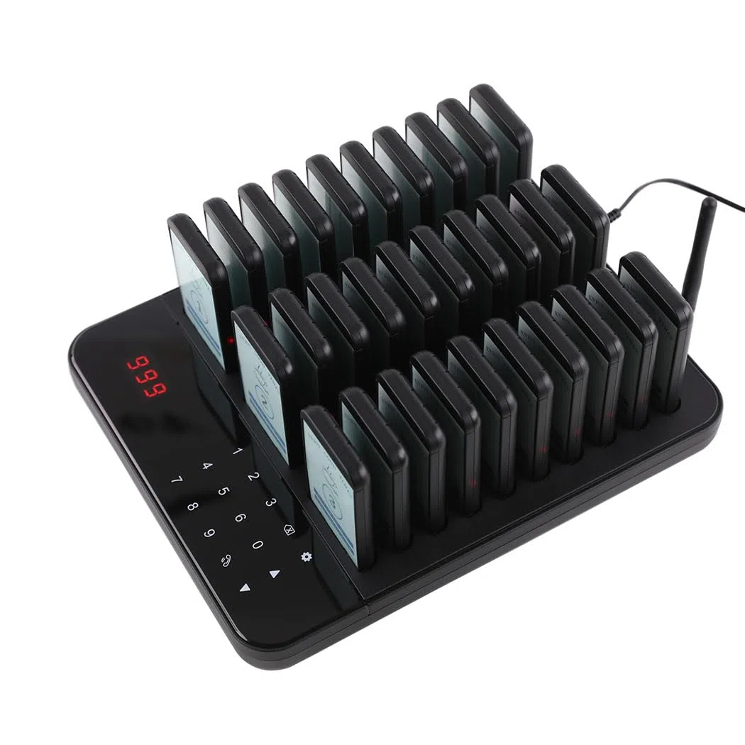 AGJ - Sistema di chiamata wireless ristorante impermeabile 30 beepers per i clienti e ricerca di camion pasto chiesa asilo nido clinica caffè con campanello vibrante