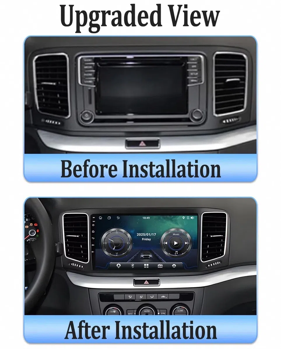 Autoradio Car Navigation per Volkswagen VW Sharan SEAT Alhambra 7N 2010-2022 Wireless Carplay Android Auto Stereo Auto Bluetooth Ips con Pantalla Táctil con Gps, 8 Nucleo 8G+256G