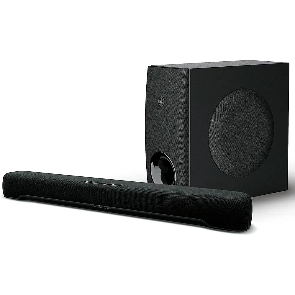 Yamaha SR-C30A Soundbar Compatta per TV con Subwoofer Wireless, Bluetooth, Dolby Audio e Dolby Digital, Clear Voice, HDMI, Ottico, Aux, Nero