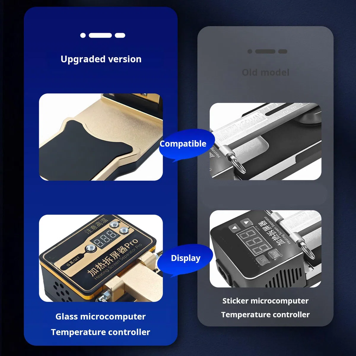 Strumento di apertura dello schermo LCD riscaldato per il separatore dello schermo di riparazione del telefono con forte strumento di separazione del metallo di aspirazione