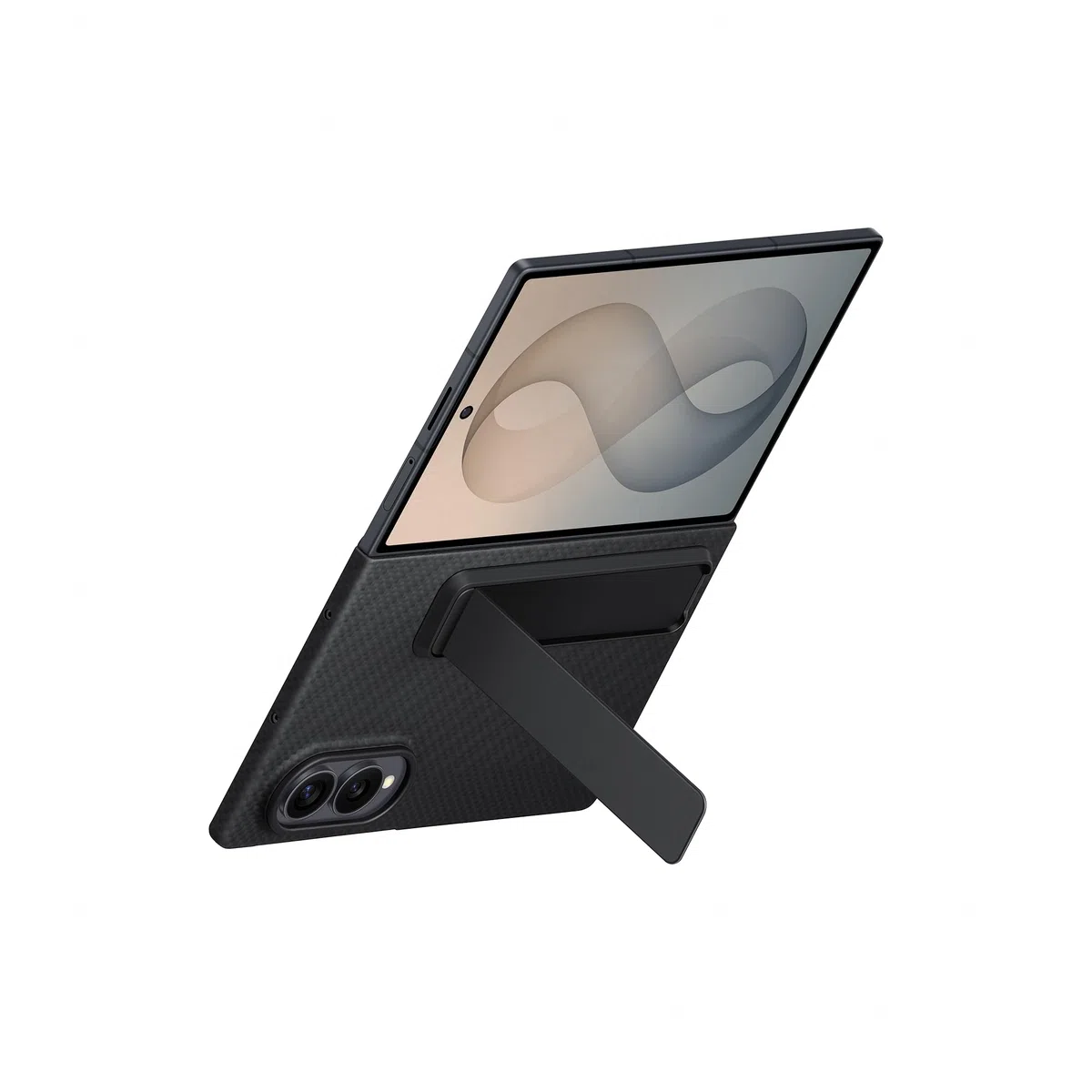 Samsung Carbon Standing Case per Galaxy Z Fold8, Black | Custodia in Fibra Aramidica con Supporto Standing a cavalletto, 2 Pellicole Schermo Anteriore Incluse