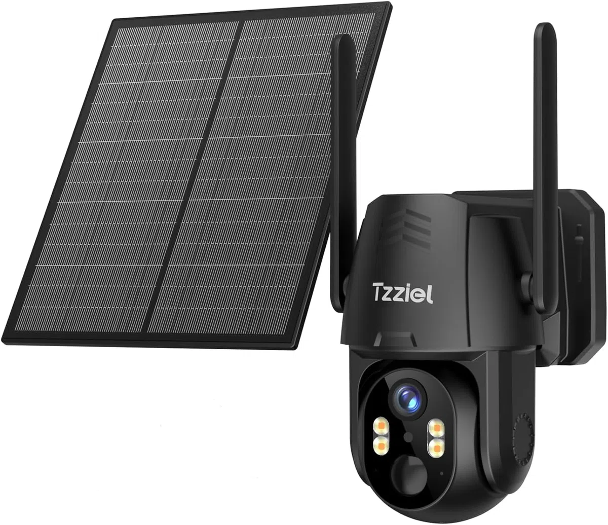 4G Telecamera Esterno con SIM e pannello solare,2K Telecamere Batterie Senza Fili,2K 360 PTZ telecamera senza wifi con Pannello Solare e Batterie, Visione Notturna, PIR Rilevamento, IP66