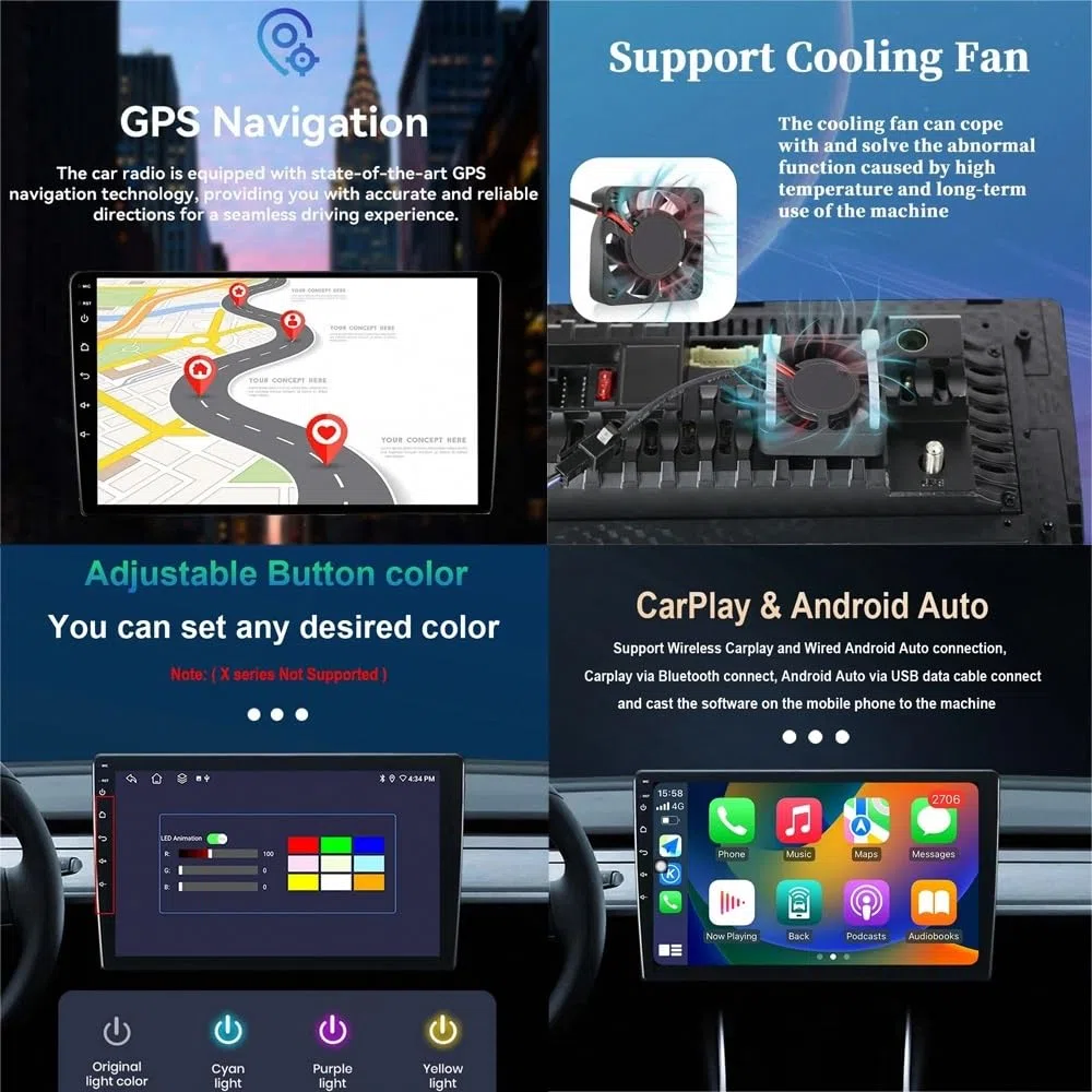 Radio Macchina Touch Screen per Kia Rio 2 2005-2011 Wireless Carplay Android Auto Stereo Auto Bluetooth Ips con Pantalla Táctil con Gps, 8 Nucleo 6G+128G