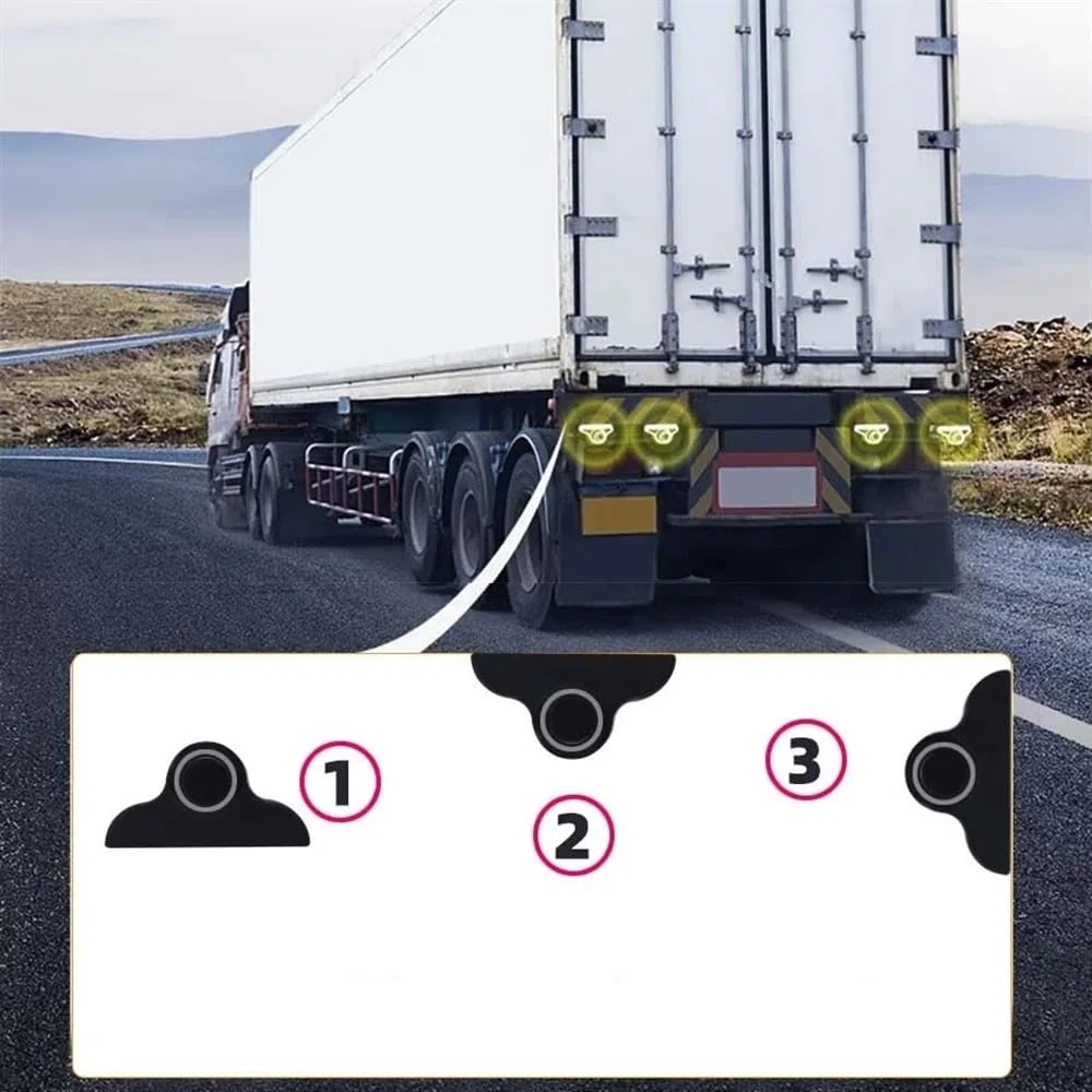 Kit sensori parcheggio Sensore di parcheggio camion 24 V, display radar retromarcia, per camper, rimorchio, rilevatore distanza, segnale acustico vocale