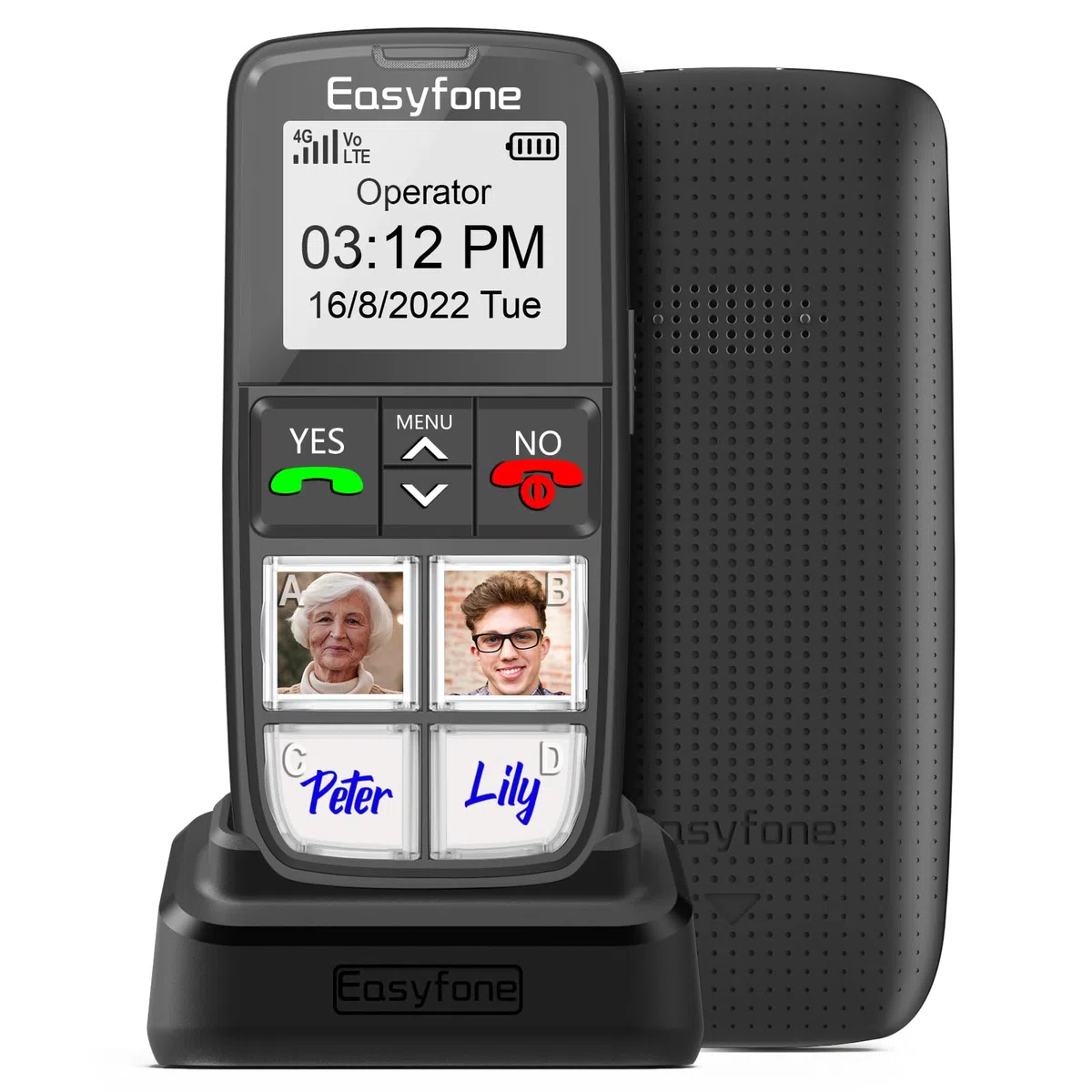 Easyfone T6 4G Telefono Cellulare per Anziani con Tasti Grandi