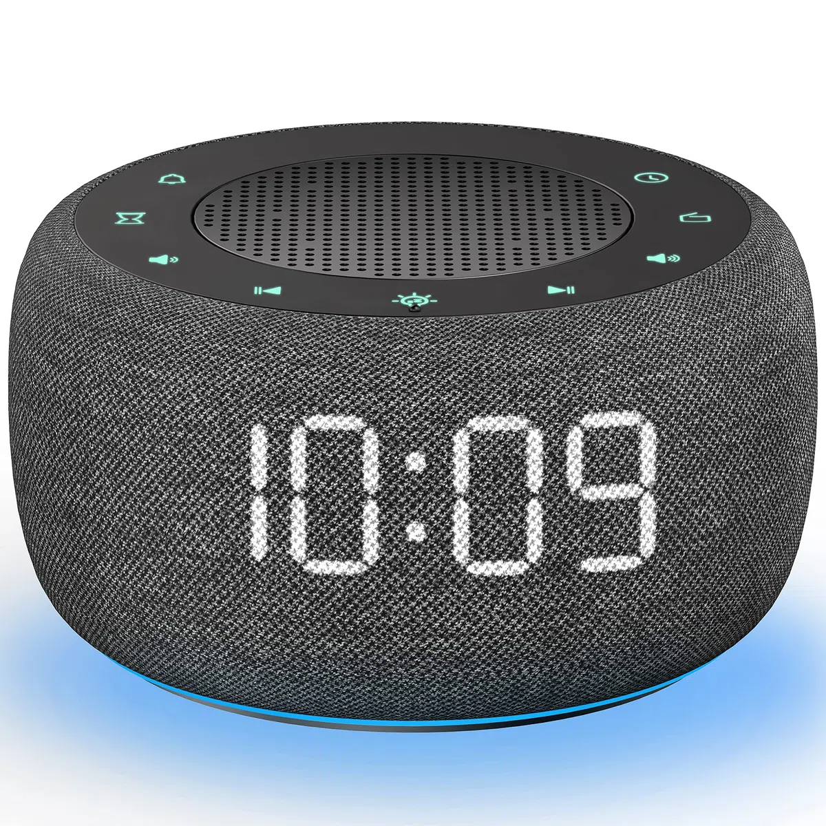 Buffbee Radiosveglia digitale per camera da letto – Luce notturna a 7 colori, qualità del suono ad alta fedeltà con altoparlante rivolto verso l'alto, 4 suoni, display Full Range Dimmer per comodino