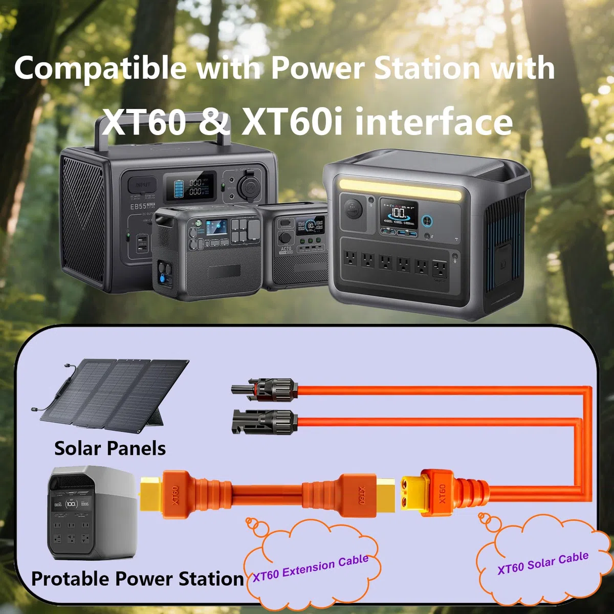 XT60 - Cavo di prolunga XT60, 3,5 m/6,3 m, 12 AWG, XT60, con connettore maschio a femmina, per centrali elettriche portatili, pannelli solari, generatori solari e batterie RC (5 m)