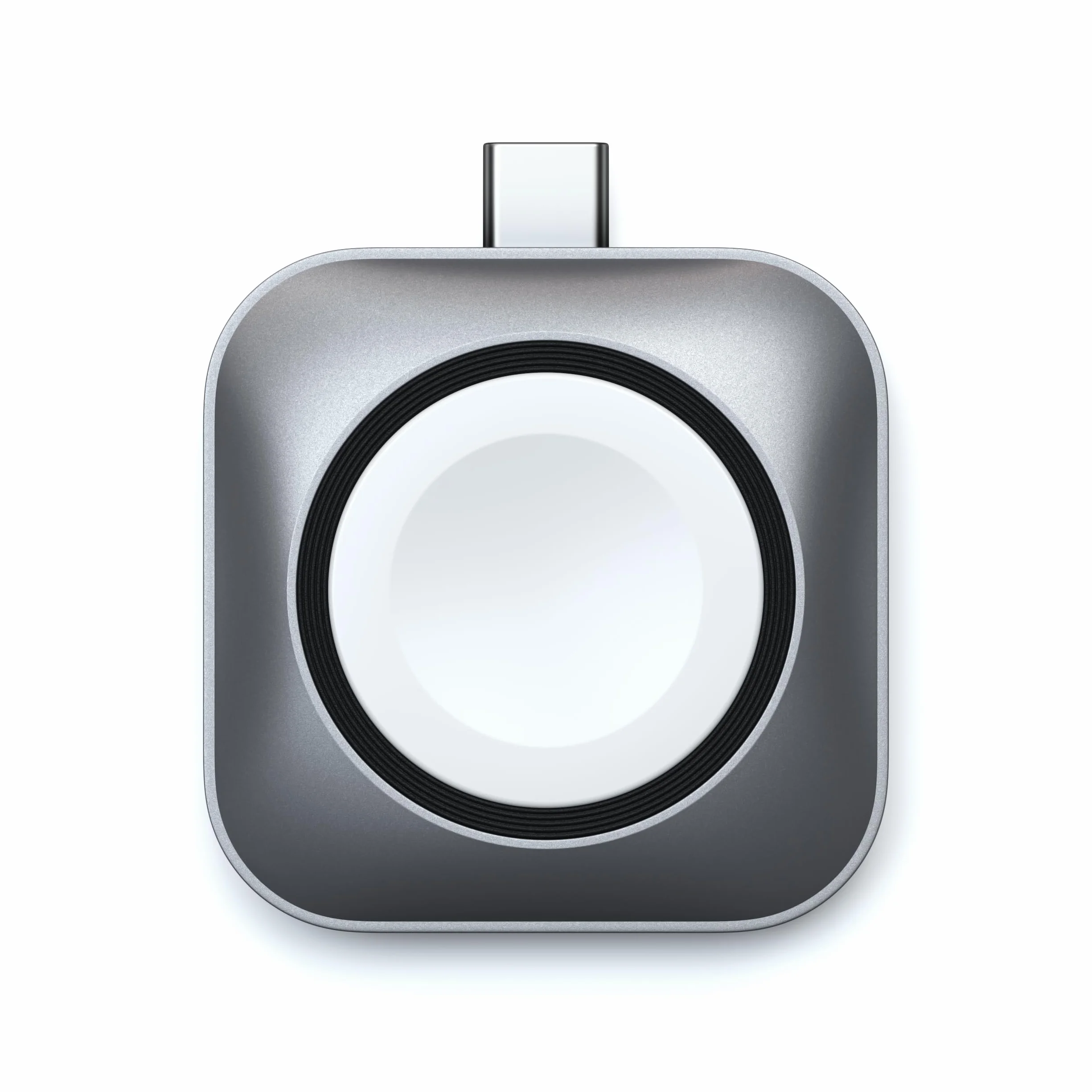 SATECHI Caricatore Wireless Magnetico USB C 5W per Apple Watch Ultra 3 2 1, Series 11 e precedenti e AirPods, Compatto in Alluminio, Base di Ricarica Wireless Certificata MFi – Cavo non incluso