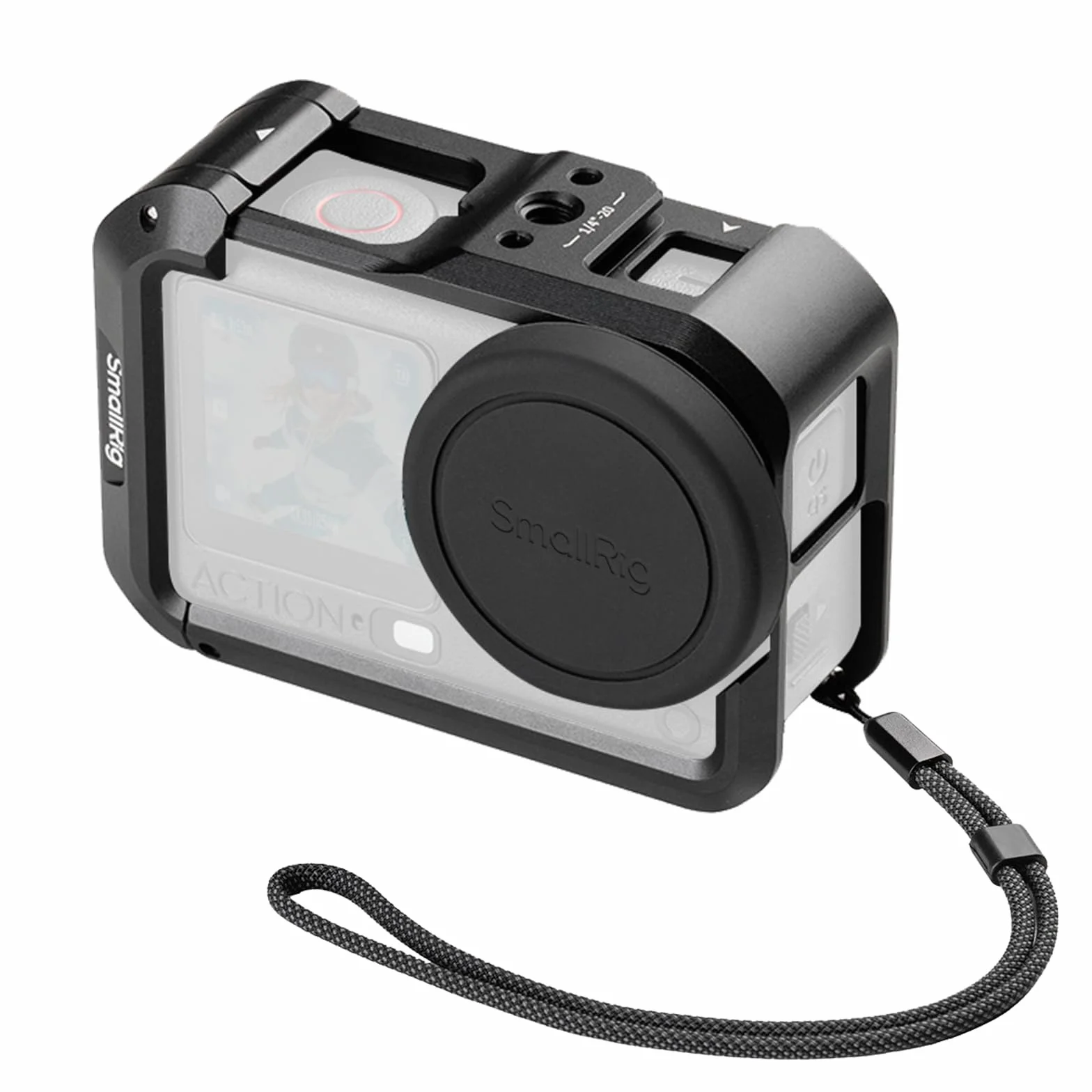 SMALLRIG Cage per DJI Osmo Action 6 (Advanced Edition), gabbia per fotocamera in lega di alluminio con attacco a slitta, cinturino da polso, copriobiettivo, accessori per Action 6-5887