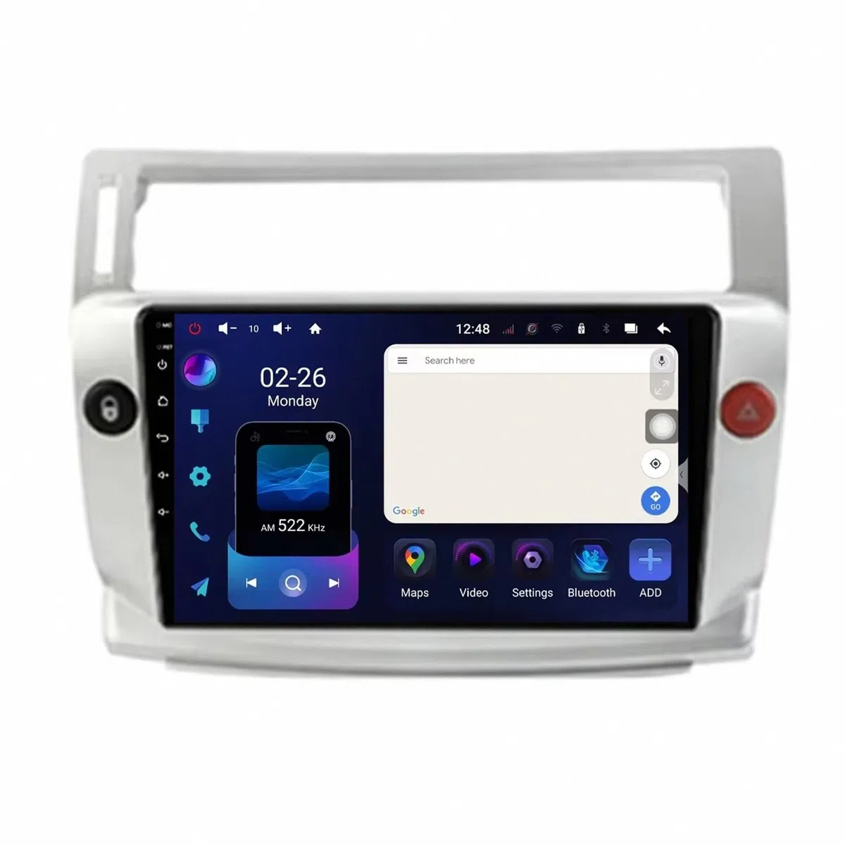 Touchscreen Auto Radio per Citroen C4 C-Triomphe C-Quatre 2004-2009 Wireless Carplay Android Auto Stereo Bluetooth Ips con Pantalla Táctil con Gps Navigatore/Swc/Mirror, 4 Nucleo 2G+32G
