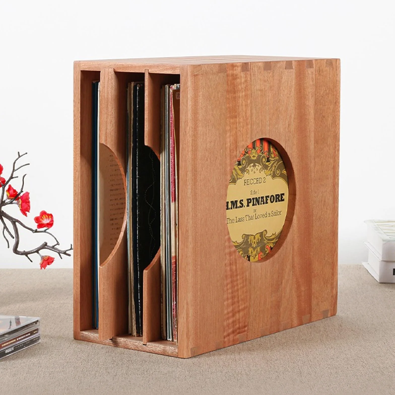 Ufficio Scatola for raccolta CD in legno massello for portadischi in vinile Scaffale porta dischi