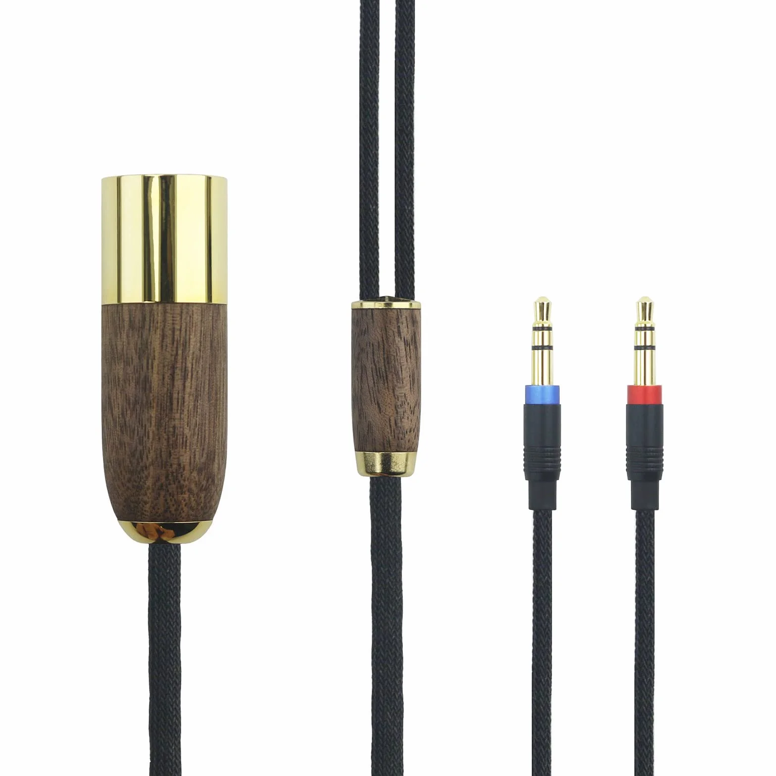 Cavo bilanciato XLR a 4 pin 6N OCC rame placcato argento guscio in legno noce compatibile con cuffie Hifiman Ananda, Sundara, Arya, HE400SE, HE4XX, HE-400i (versione 2 x 3,5 mm) 3 m