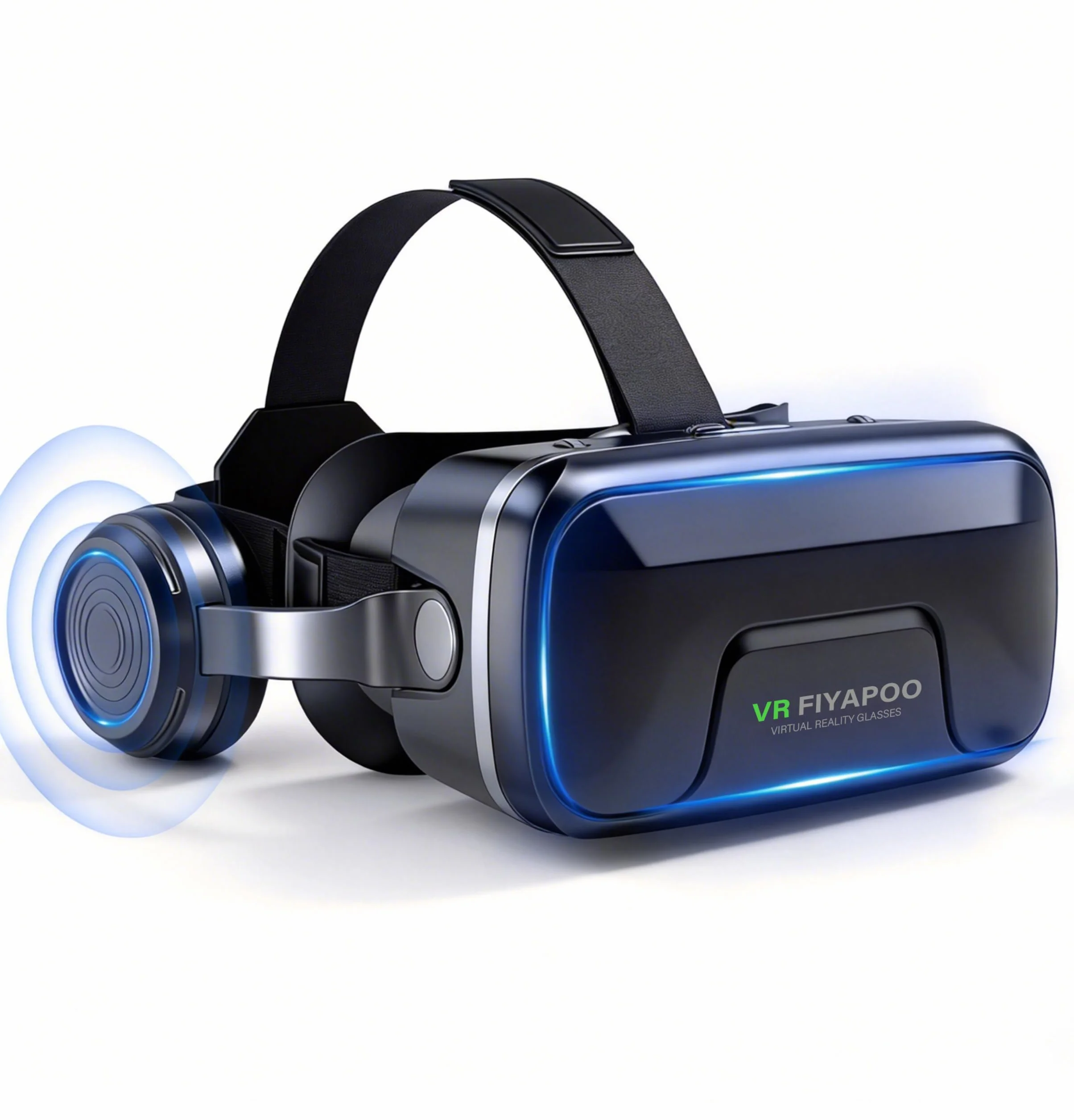 Occhiali VR 3D HD con Cuffie, Bambini Visore Realtà Virtuale per Film e Giochi, Compatibile con Smartphone Android e iPhone da 4,7 a 7,2 Pollici, Regalo di Natale Perfetto per la Famiglia