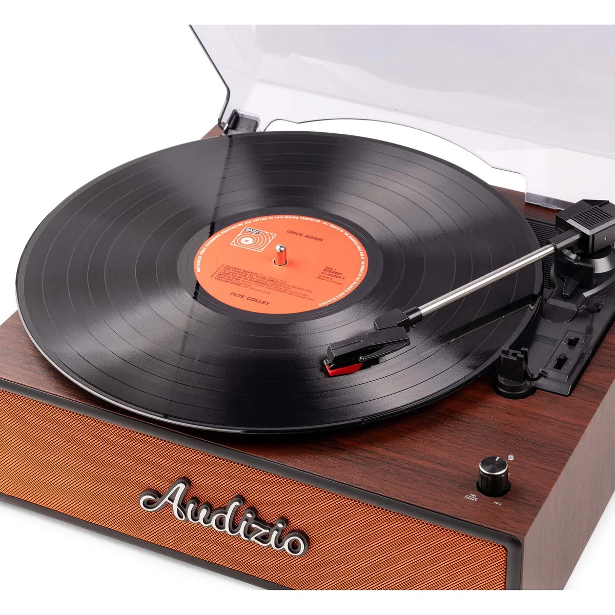 Audizio Reno – Giradischi con altoparlante Bluetooth – Retro Giradischi – Lettore in vinile per 33/45/78 RPM, Turntable in vinile con trasmissione a cinghia, giocatori vintage – rame