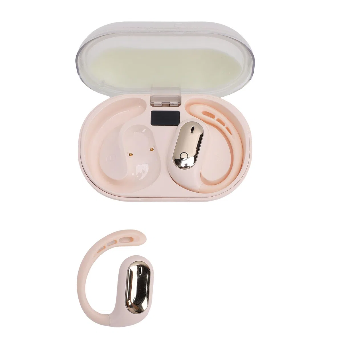 RiToEasysports Auricolari con Traduzione Intelligente Auricolari Wireless Ricaricabili con Suono Stereo con Effetto Luce Sabbia Fluente per Viaggiatori Plastica 2 Pezzi