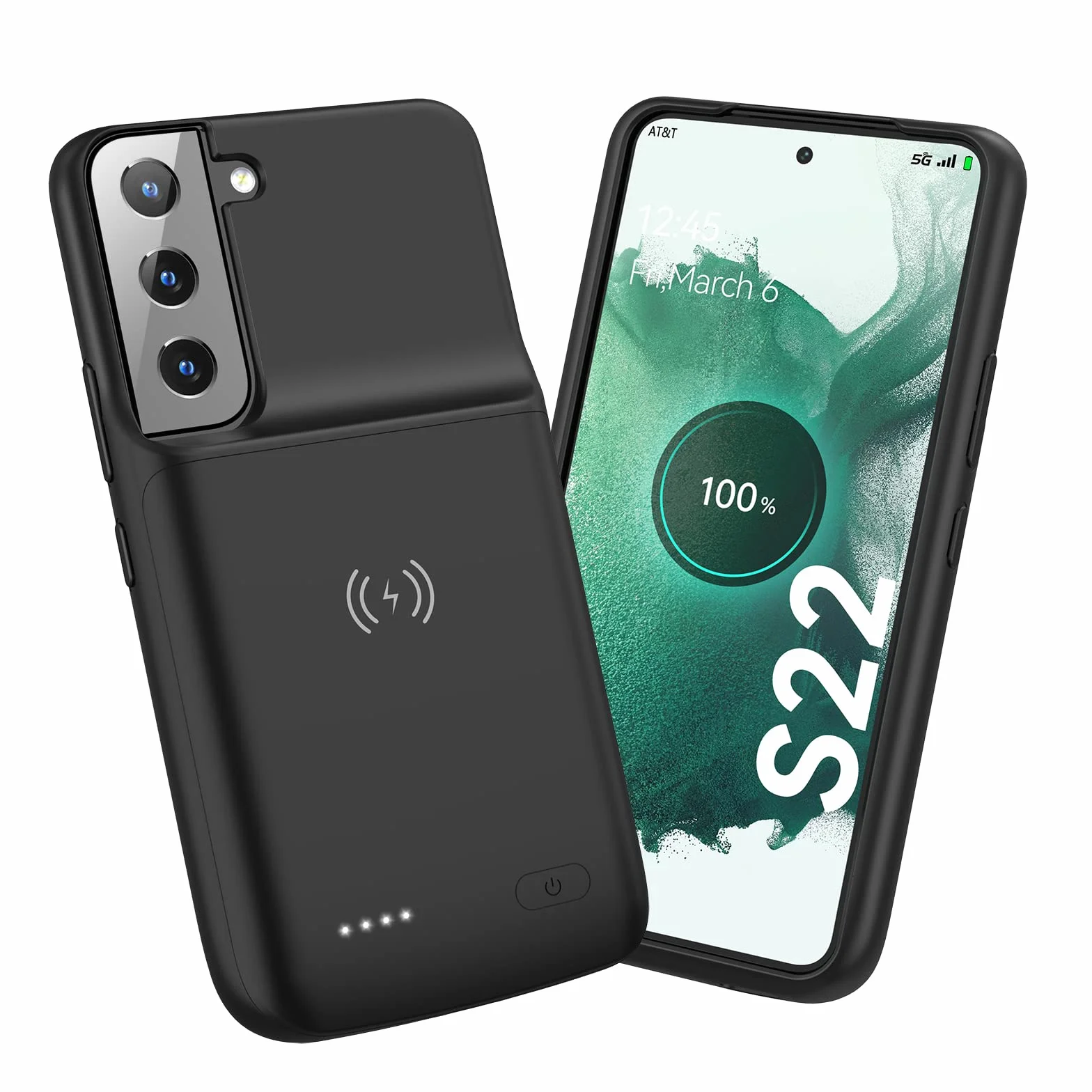 NEWDERY Custodia Batteria Per Samsung Galaxy S22, Supporta 18W QC E Qi Wireless Charging, 4700 mAh Sottile Batteria Ricaricabile Estesa Custodia Per Samsung Galaxy S22 (6,1 Pollici)
