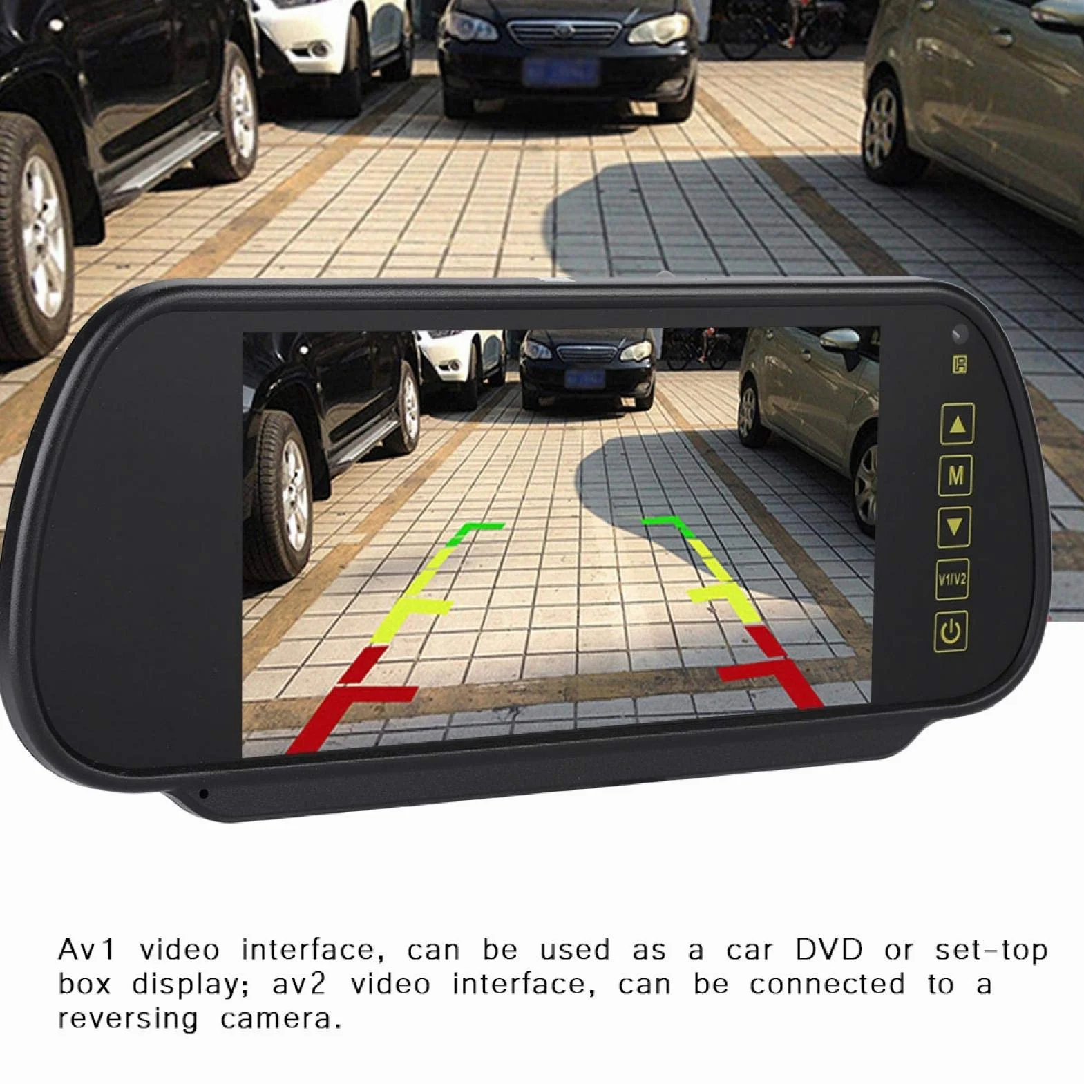 Specchietto retrovisore con telecamera posteriore da 7 pollici, supporto, display digitale a LED per auto, tutti i tipi di veicoli