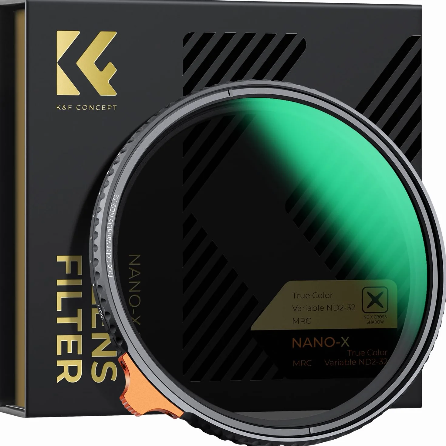 K&F Concept Nano-Xcel Series True Color Variable ND2-32 (1-5 stop) Filtro ND per obiettivo, filtro multistrato multistrato in vetro ottico HD a densità neutra regolabile con 28 rivestimenti