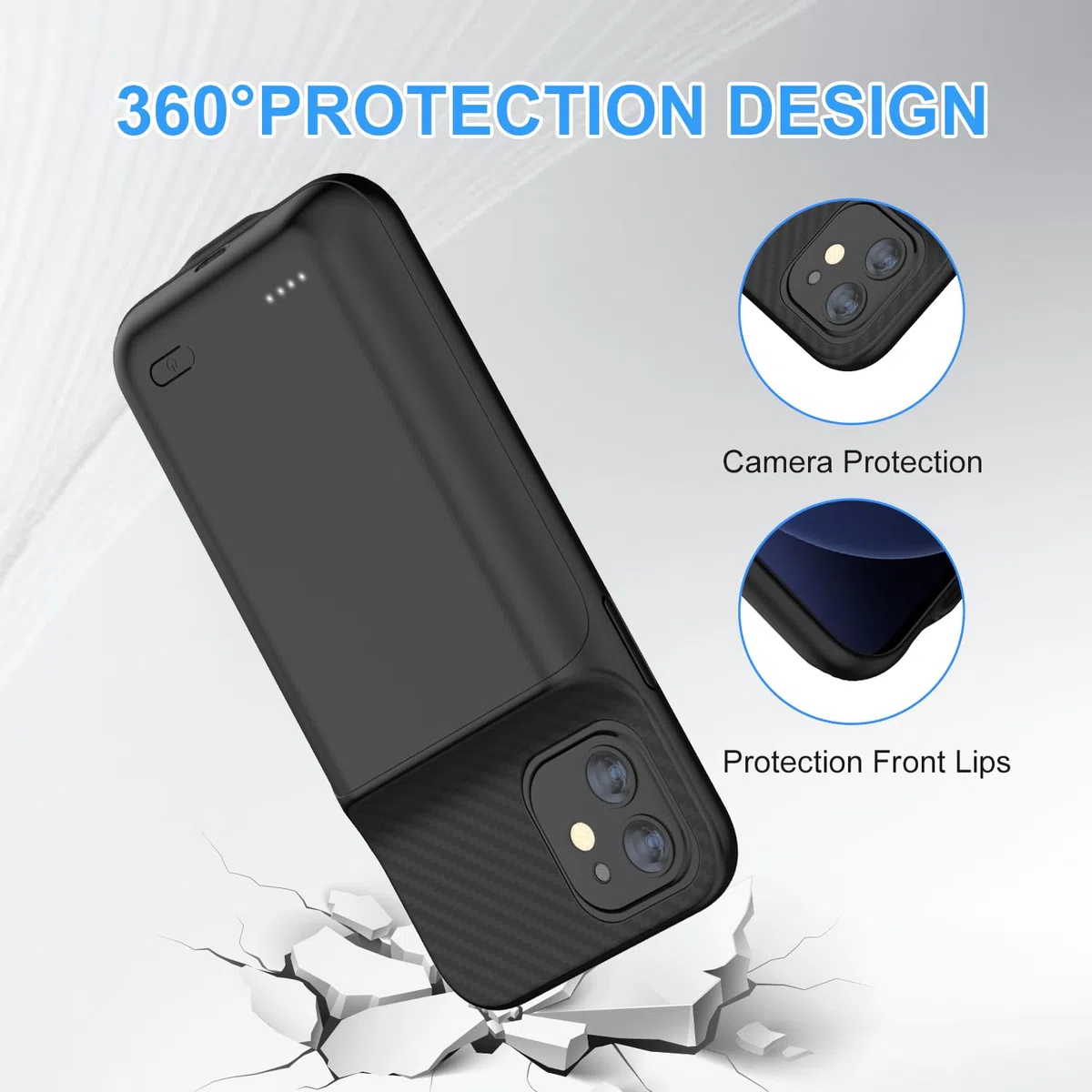 custodia batteria per iPhone 13/13Pro/14, 13800 mAh, custodia di ricarica, caricatore portatile ricaricabile espandibile
