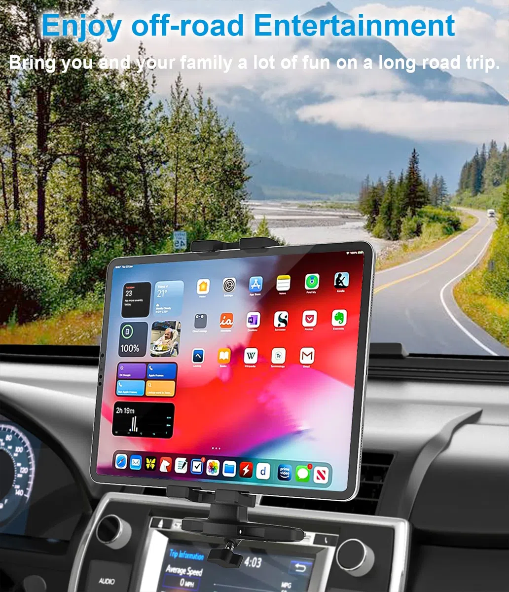 Oilcan Supporto Tablet Auto Lettore CD, Porta Tablet Macchina CD Slot con Braccio Telescopico Upgrade, Supporto Auto Anteriore per iPad Pro Air Mini, Galaxy, iPhone 4-12,9" Telefono e Tablet