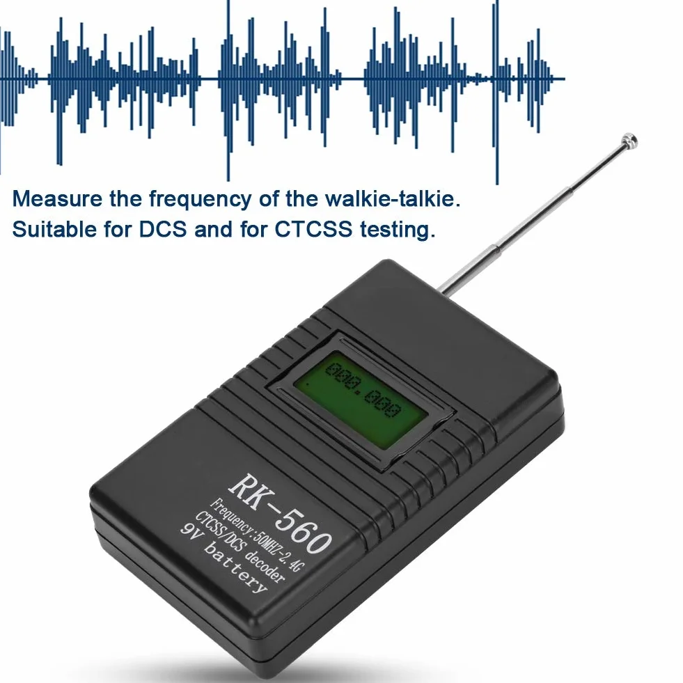 Contatore di frequenza da 50 MHz-2,4 GHz, misuratore di frequenza radio portatile, con antenna, misuratore di frequenza portatile, adatto per DCS e test CTCSS