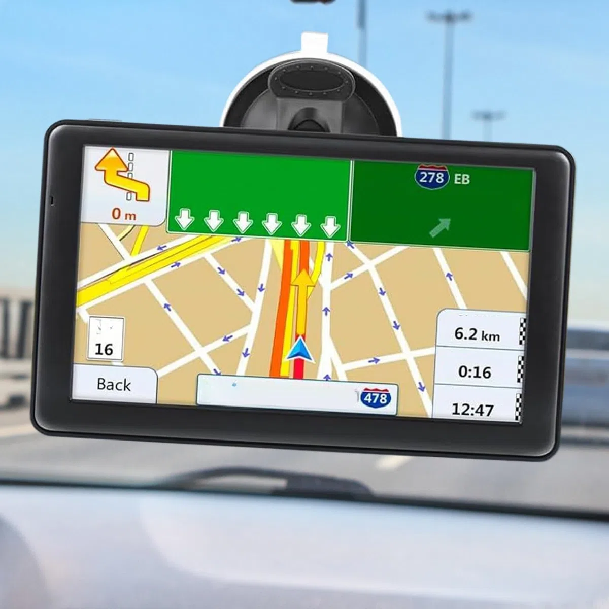 GPS Auto | Navigatore GPS da 18 Centimetri - Dispositivo con Touch Screen | e Display di Mappe per Lunghi Viaggi Veicoli Camping-Cars Camion Uomini Donne