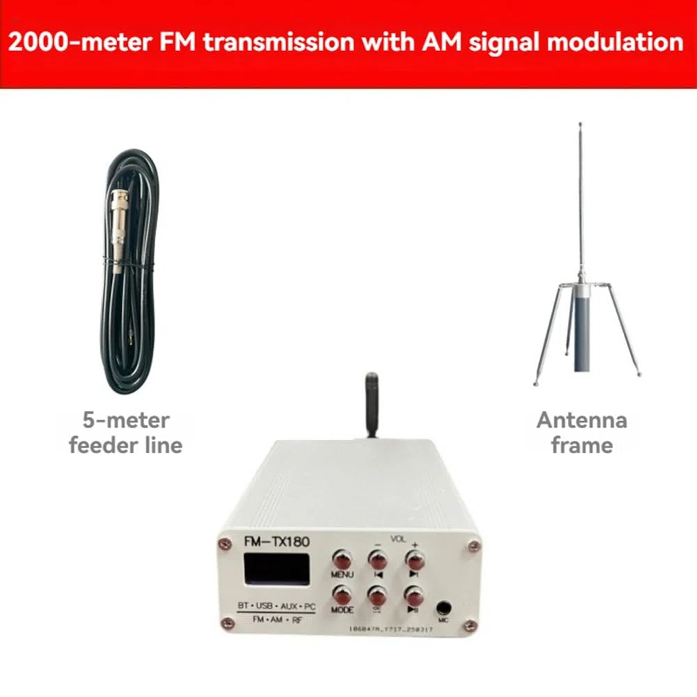 Trasmettitore di Modulazione di Frequenza FM 2000 Metro AM FM Modulatore di Segnale FM Bluetooth Wireless Trasmettitore AM Plug