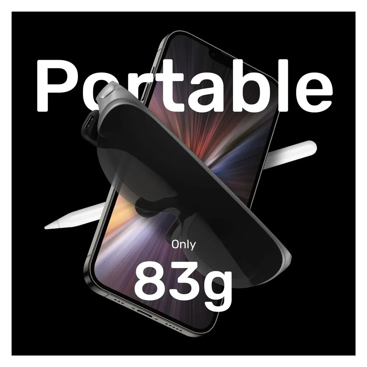 Occhiali AR intelligenti Schermo gigante portatile for visualizzazione Set DP Proiezione schermo for computer for telefono cellulare Display 3D OLED 1080P(Silver)