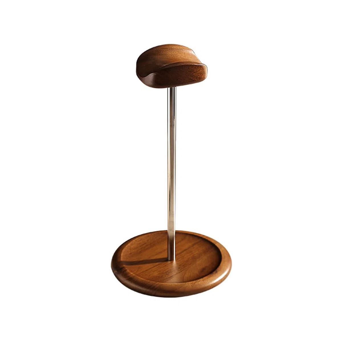 Generico Supporto for cuffie, asta di supporto in acciaio inossidabile, testa e base in legno massello, adatto for tutte le dimensioni