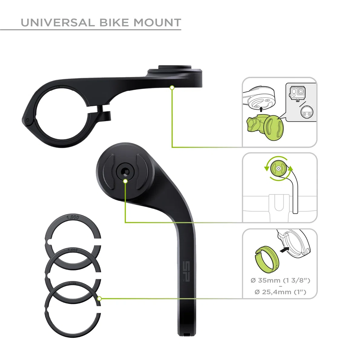 SP CONNECT Road Bike Bundle Universal Clamp | SPC+ | Supporto per cellulare bicicletta | Supporto per cellulare da corsa | Supporto per manubrio bici da corsa | Supporto per smartphone per bicicletta