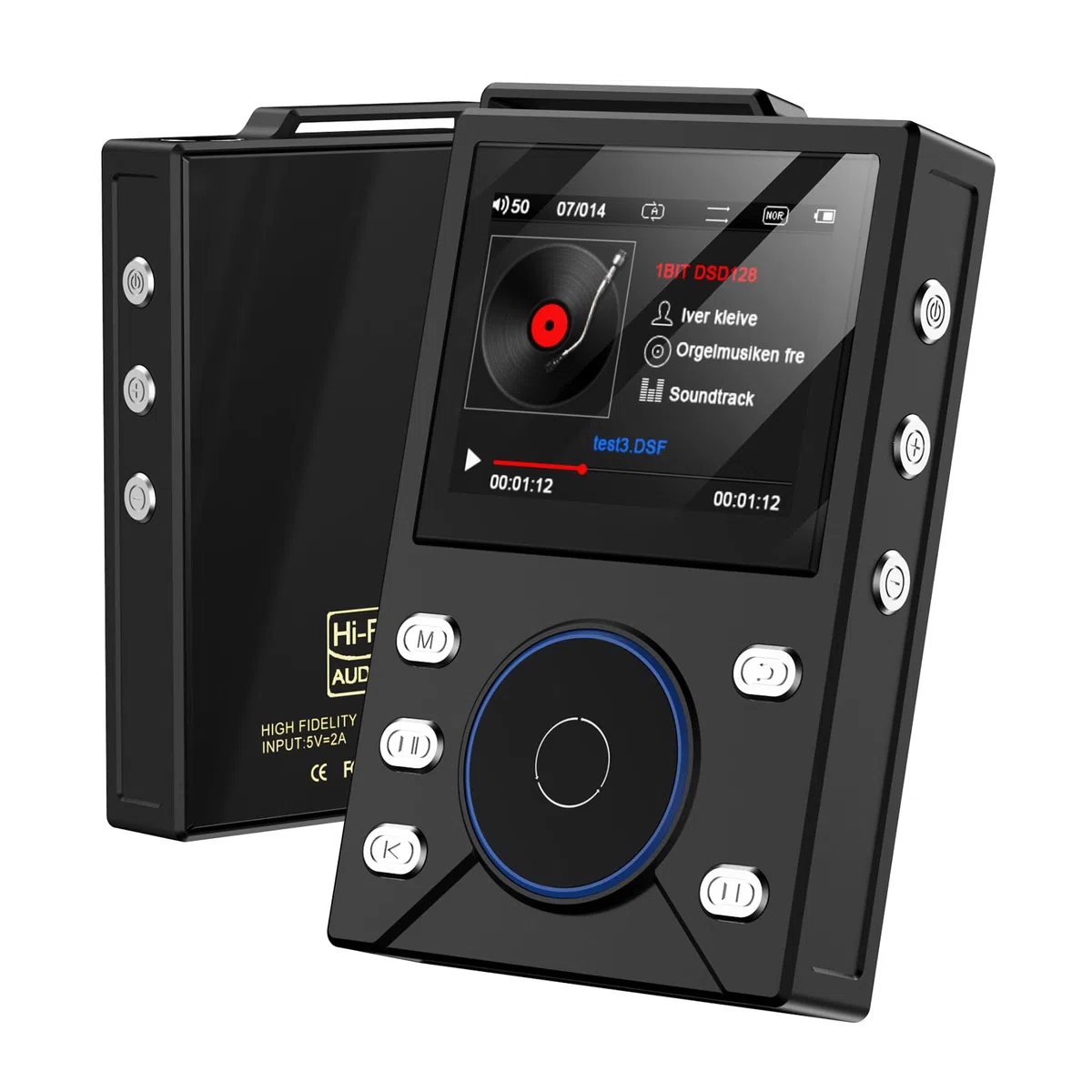 Gueray Lettore MP3 HIFI 16GB con Bluetooth 5.3 - Lettore Audio Digitale Alta Risoluzione Senza Perdita, Supporto Radio FM, Registratore Vocale, Scheda di Memoria da 64GB (Espandibile fino a 256GB)