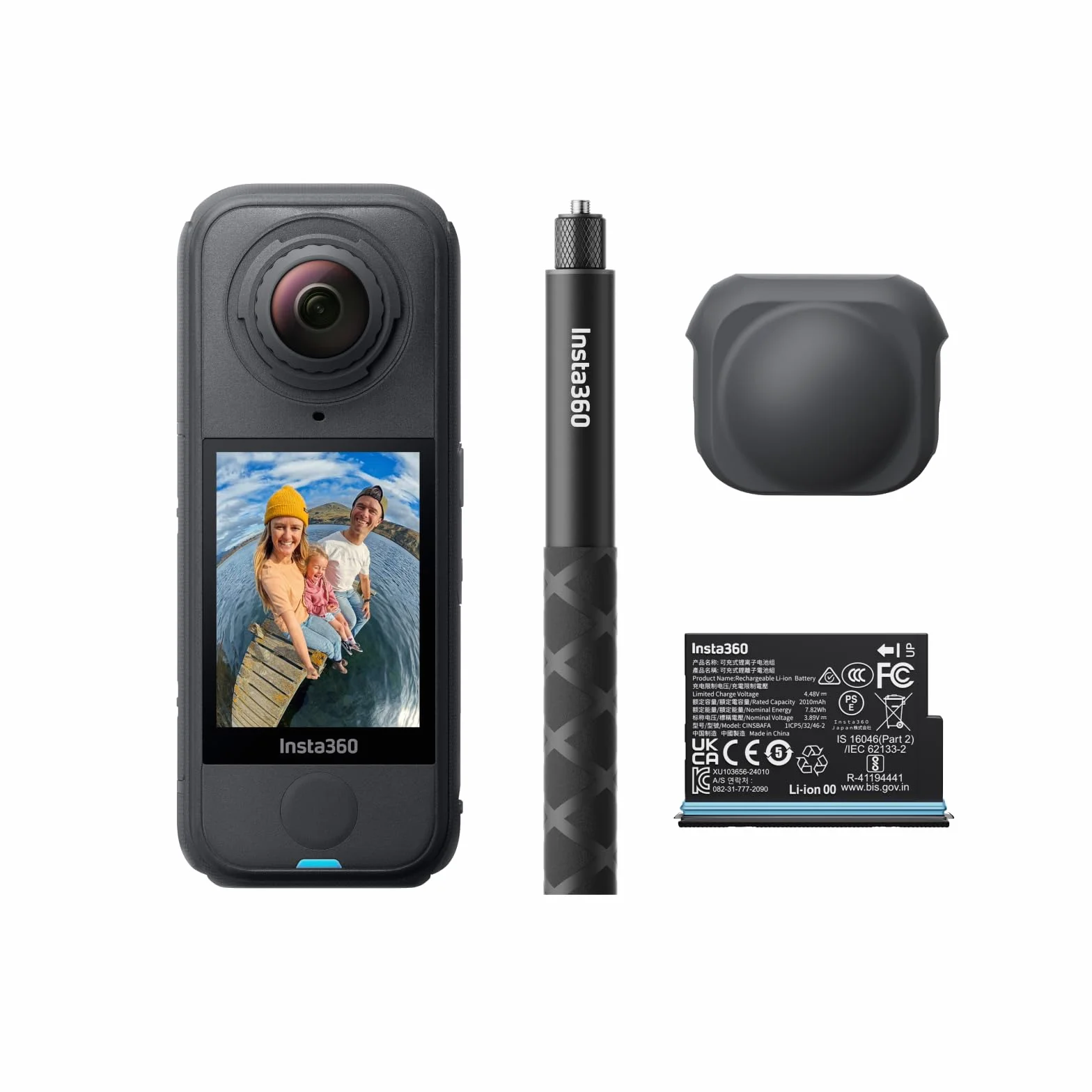 Insta360 X4 Air Pack Starter - Videocamera 8K 360, leggera 165g, 8K30fps | Action cam impermeabile, lenti sostituibili, cover antivento integrata, stabilizzazione, app IA, ottima per vlog, sport, moto