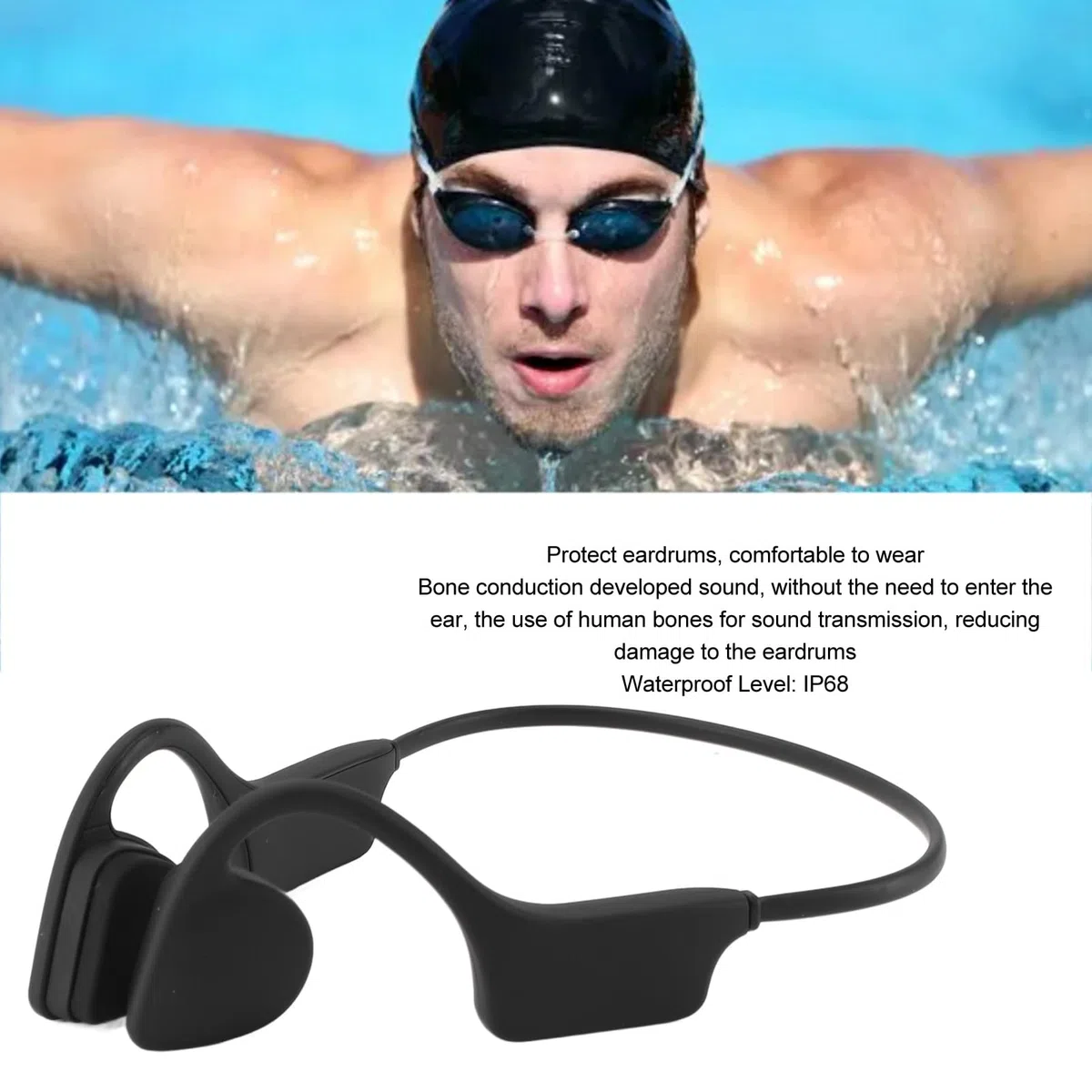 Cuffie a Conduzione Ossea, Auricolari Aperti per Nuoto Impermeabili IP68, Ricezione Fino a 50 M, Cuffie Subacquee Bluetooth Wireless per Allenamento in Palestra (Terza generazione)